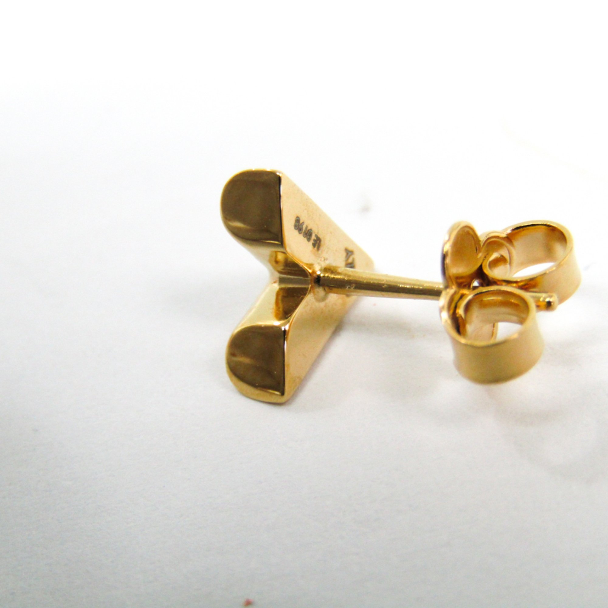 Louis Vuitton Earrings Essential V M68153 Metal Stud Earrings Gold