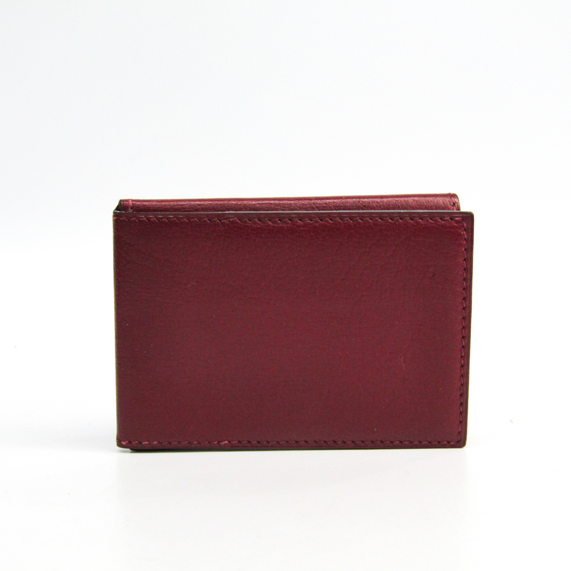 Hermes Trifold Leather Card Case Bordeaux