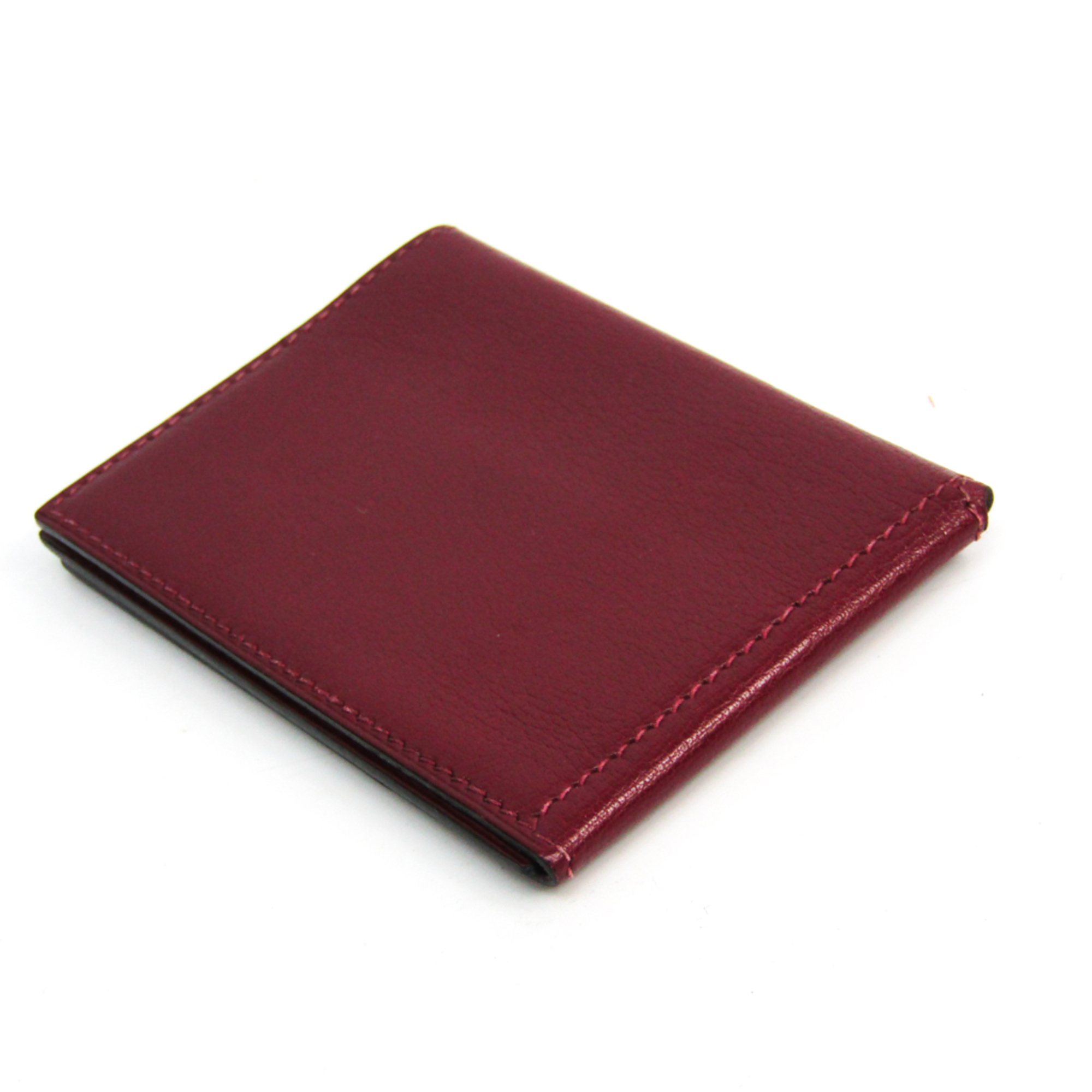 Hermes Trifold Leather Card Case Bordeaux