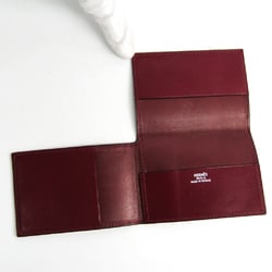 Hermes Trifold Leather Card Case Bordeaux