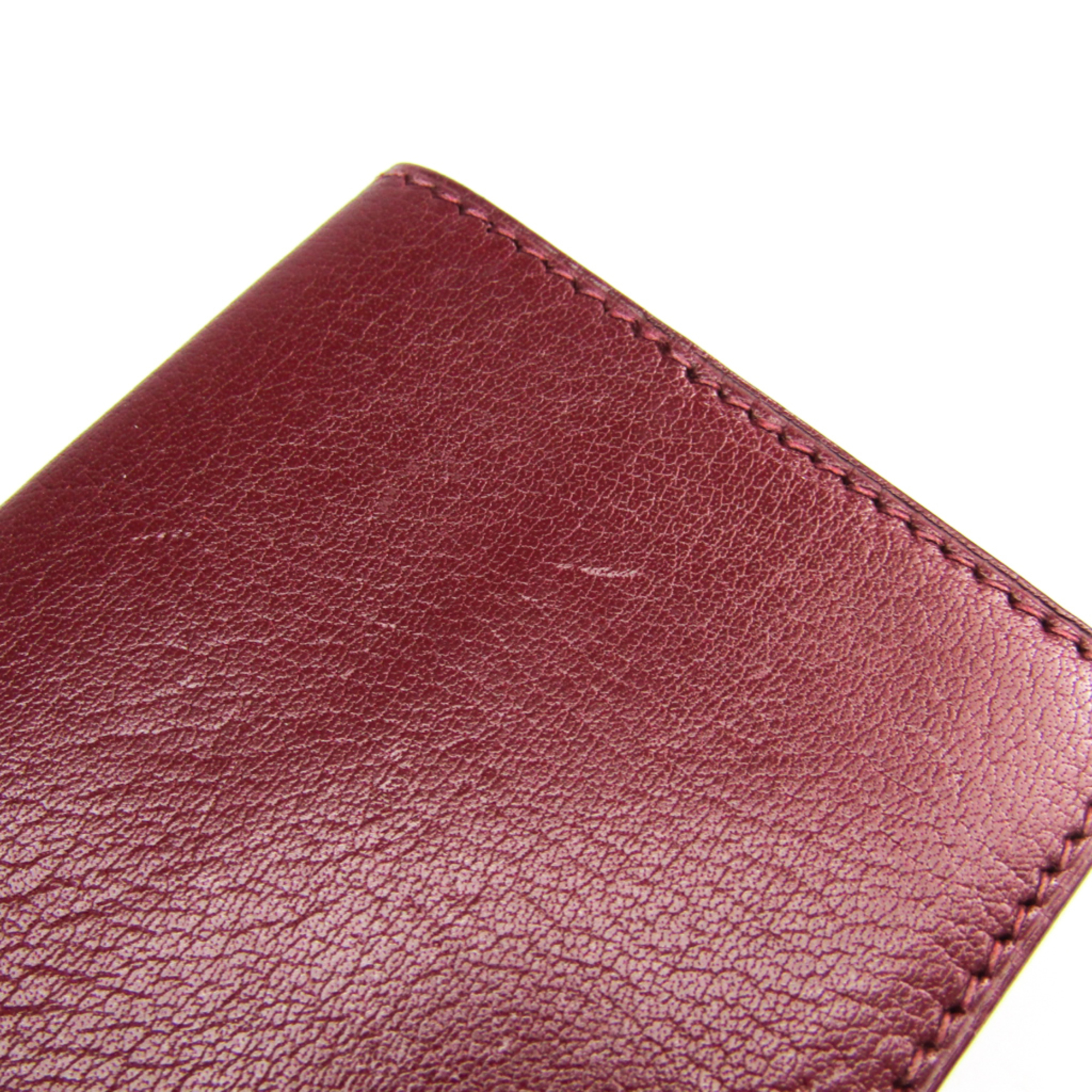 Hermes Trifold Leather Card Case Bordeaux