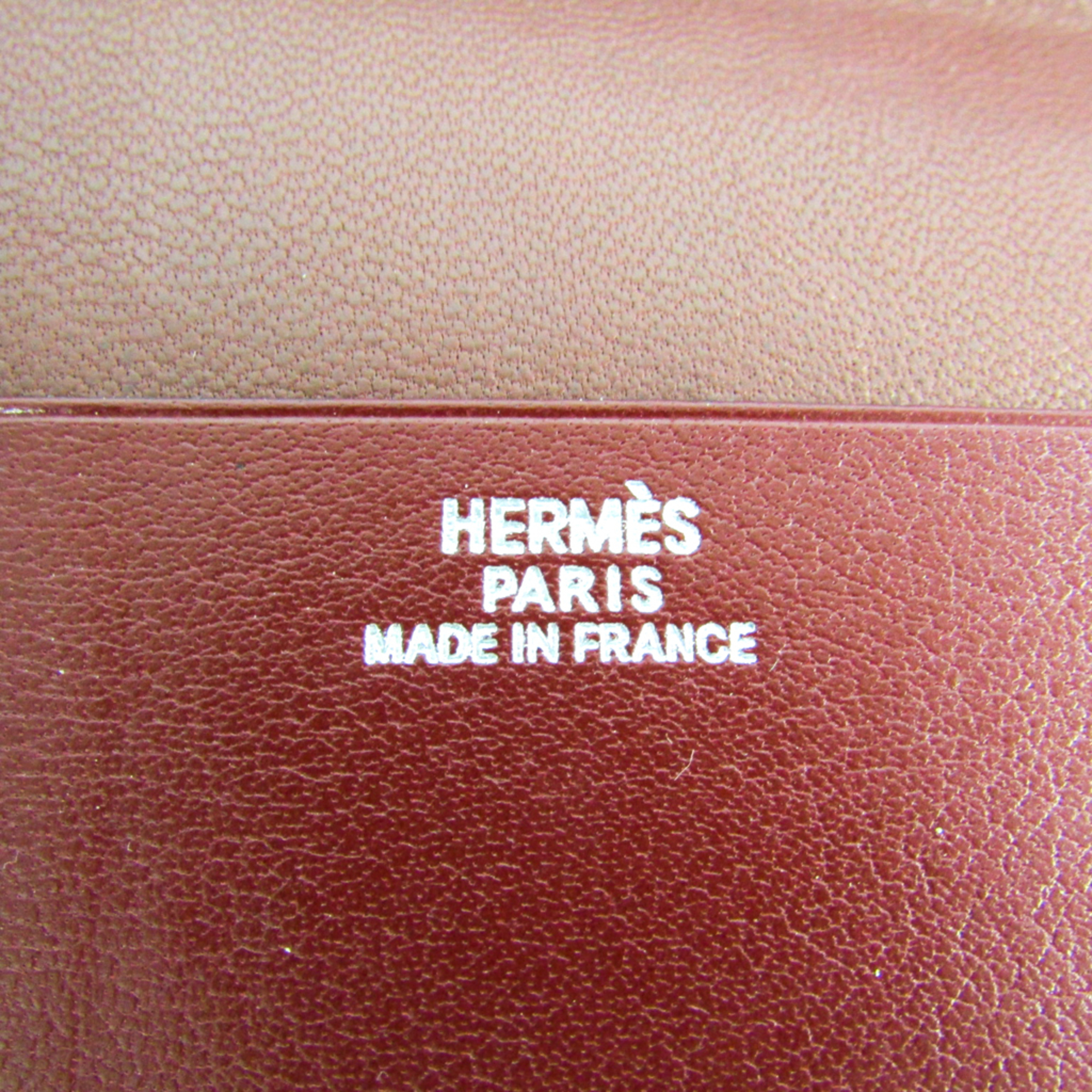 Hermes Trifold Leather Card Case Bordeaux