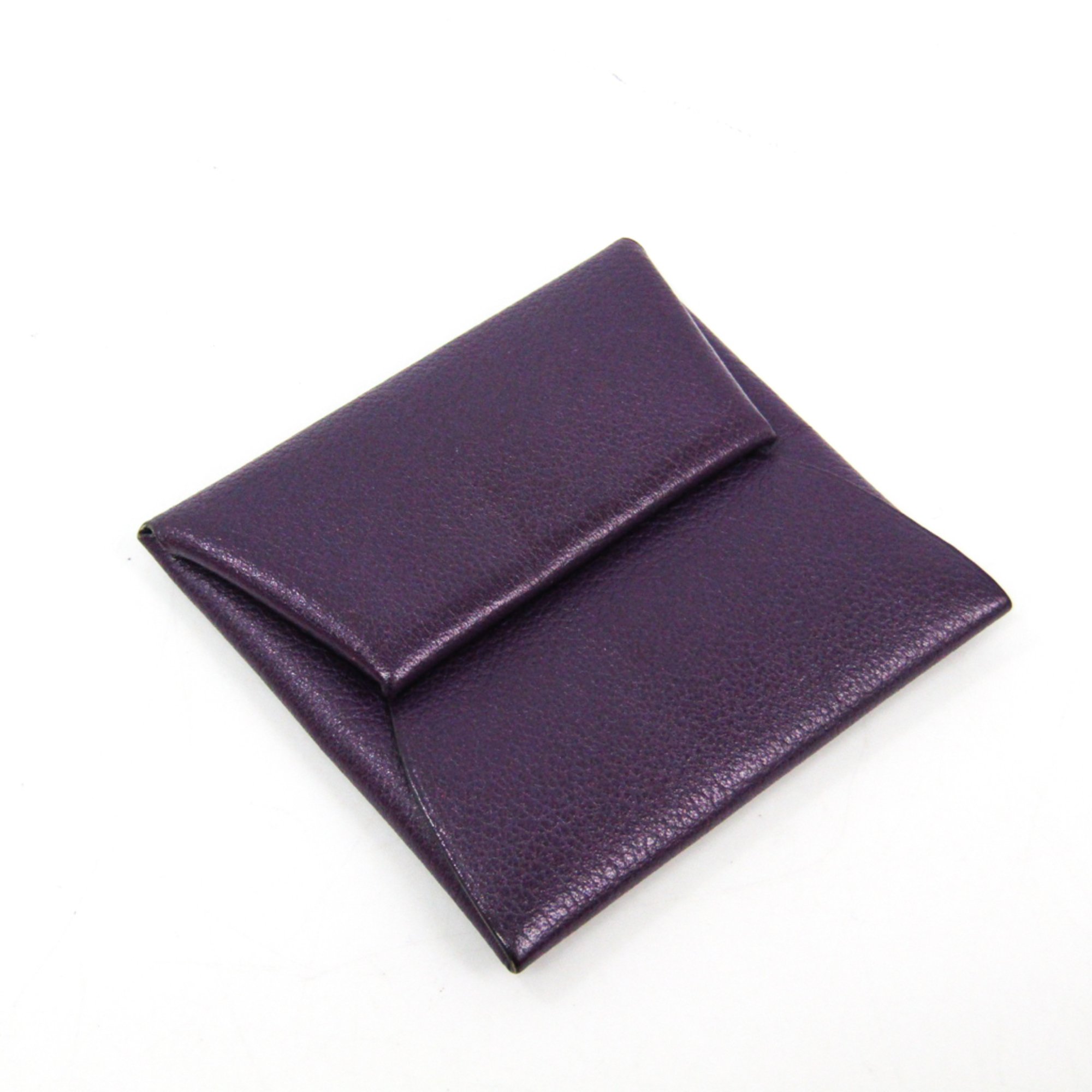 Hermes Bastia Unisex Leather Coin Purse/coin Case Purple