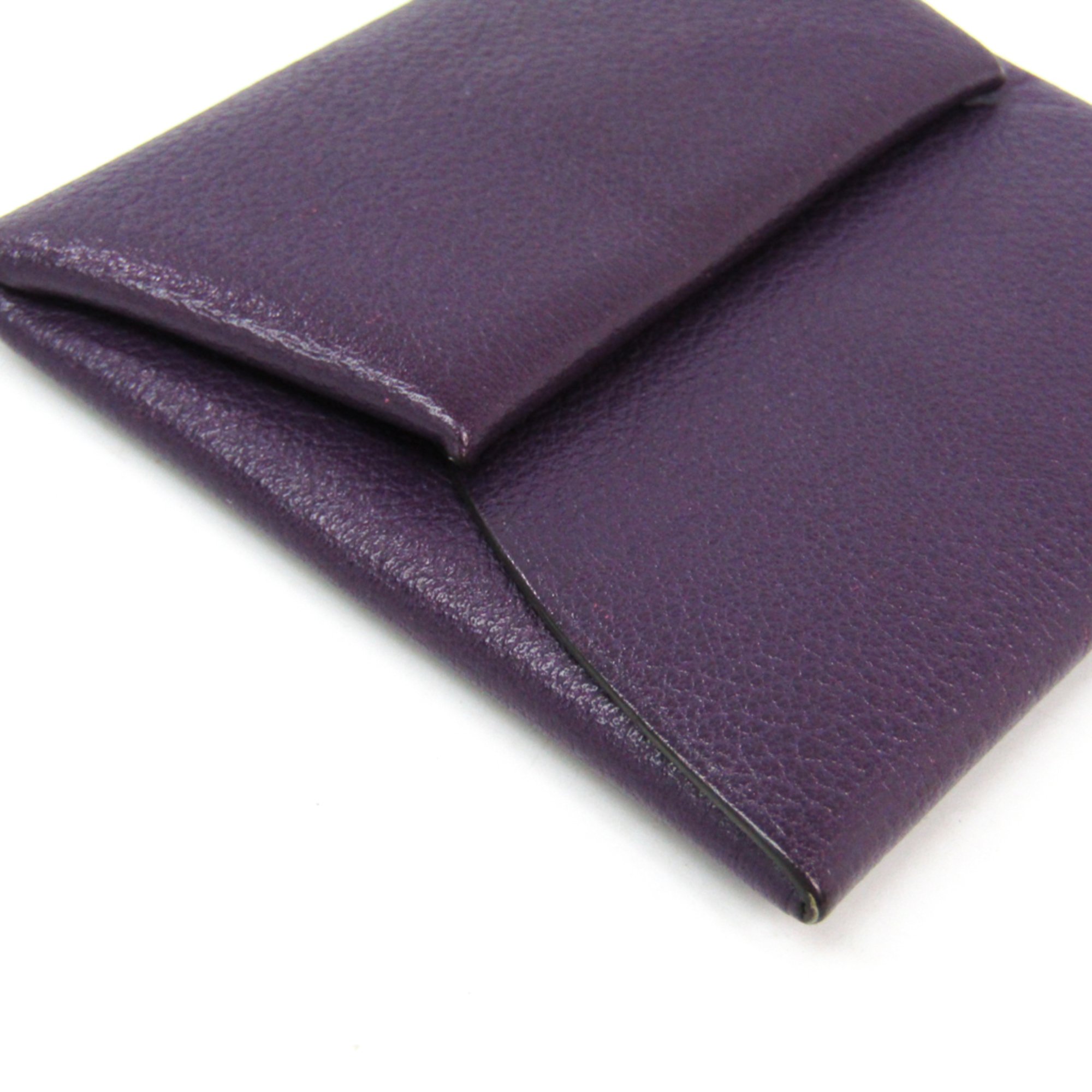 Hermes Bastia Unisex Leather Coin Purse/coin Case Purple