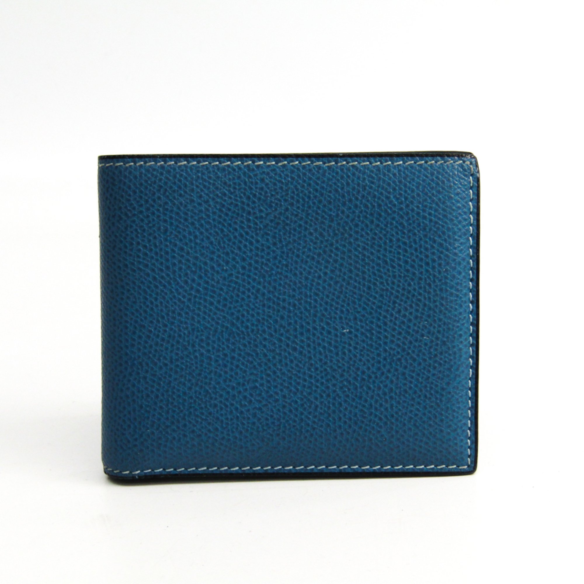 Valextra V8L04 Unisex  Calfskin Bill Wallet (bi-fold) Cobalt Blue