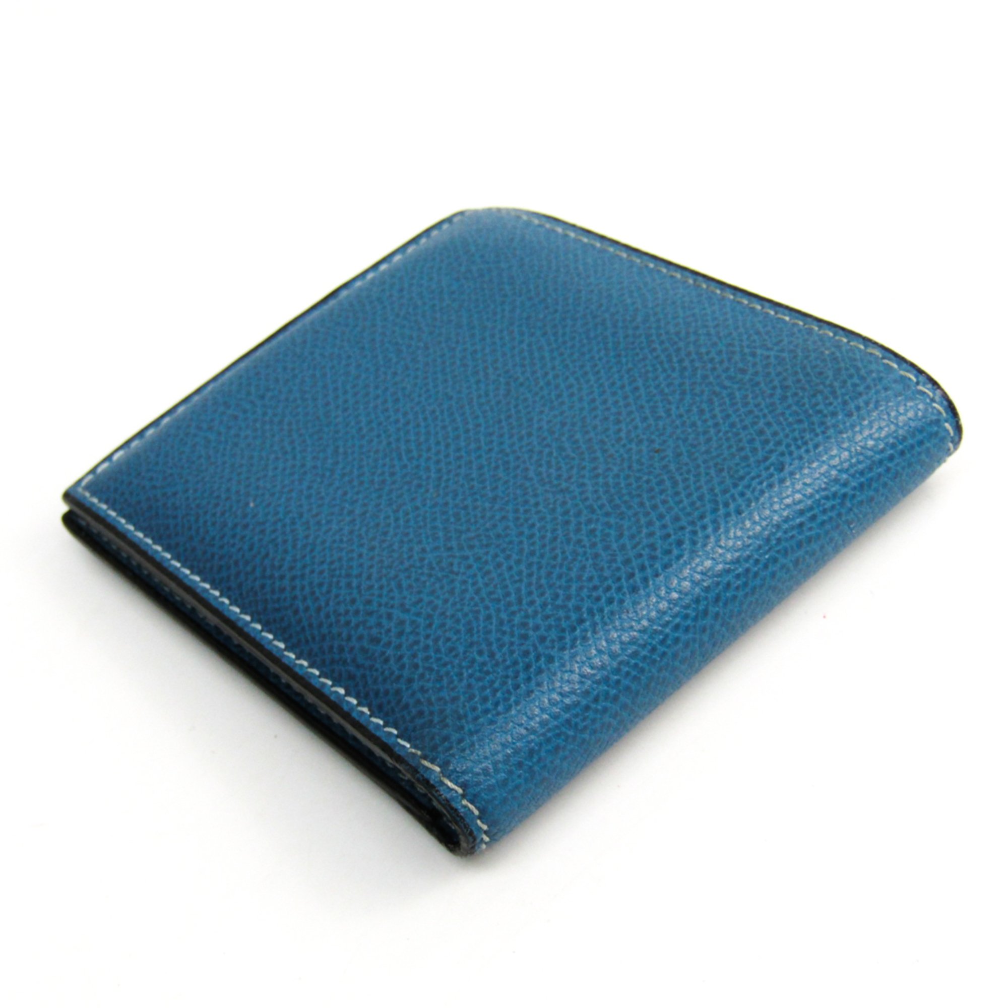 Valextra V8L04 Unisex  Calfskin Bill Wallet (bi-fold) Cobalt Blue