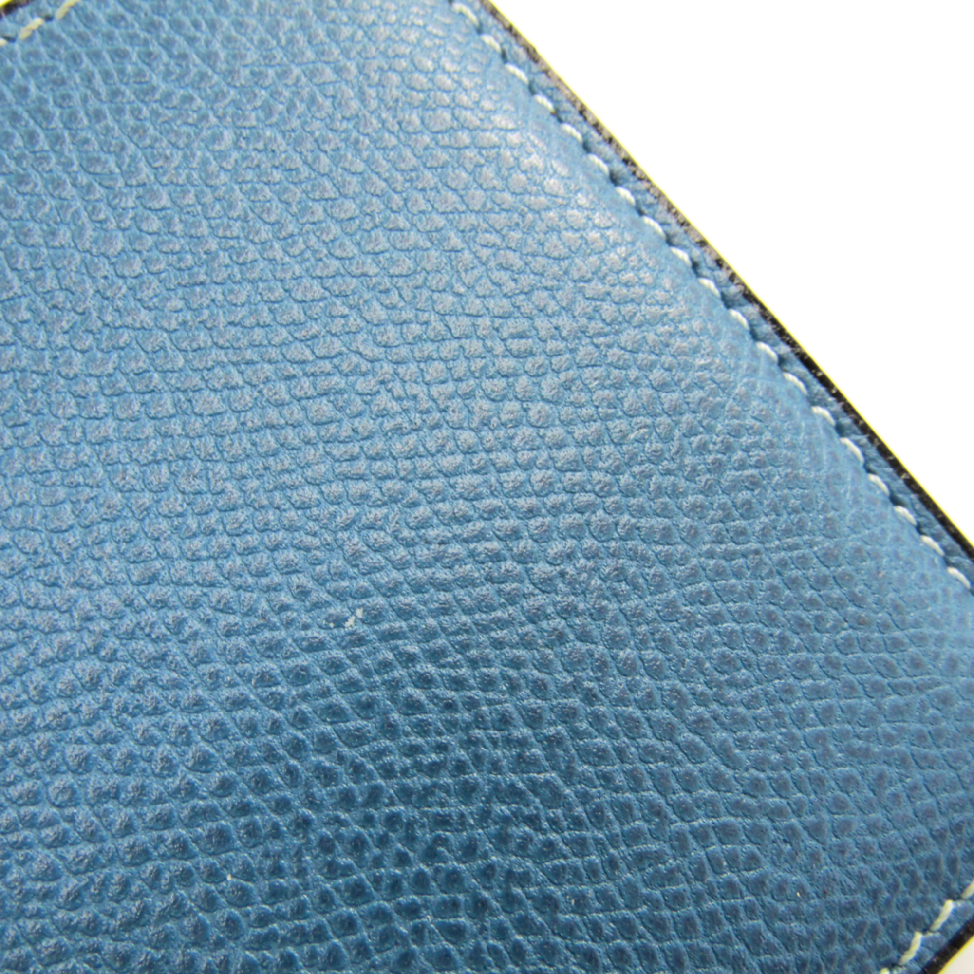 Valextra V8L04 Unisex  Calfskin Bill Wallet (bi-fold) Cobalt Blue