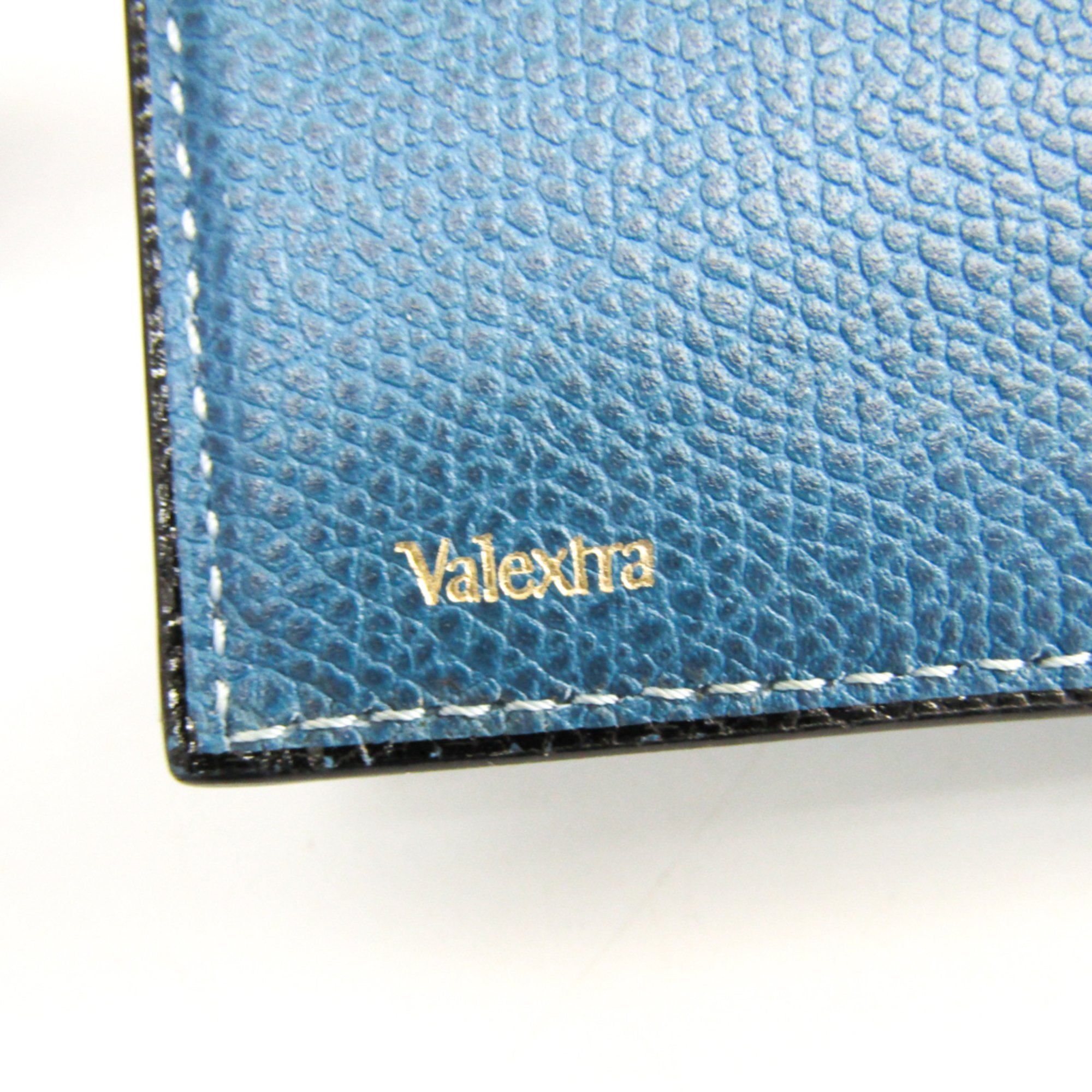 Valextra V8L04 Unisex  Calfskin Bill Wallet (bi-fold) Cobalt Blue