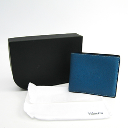 Valextra V8L04 Unisex  Calfskin Bill Wallet (bi-fold) Cobalt Blue