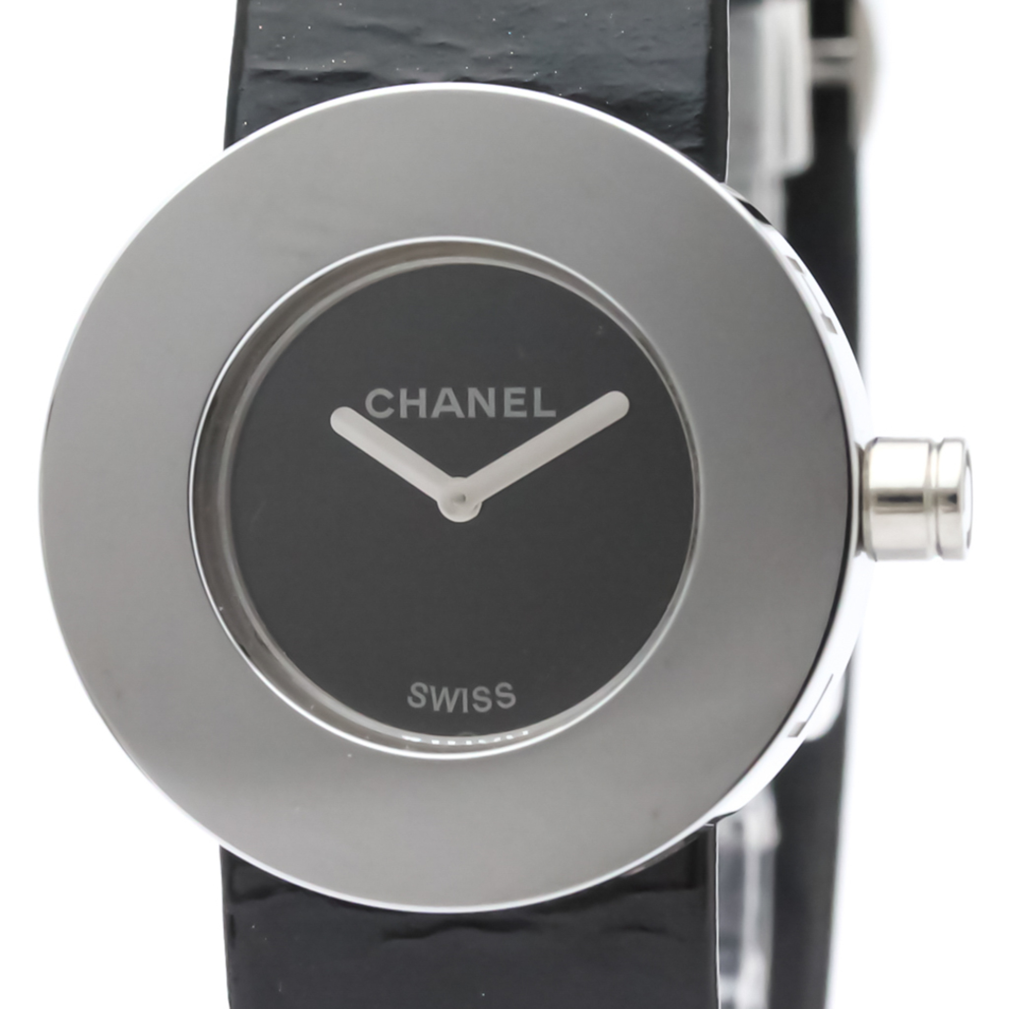 CHANEL La Ronde Steel Leather Quartz Ladies Watch H0579