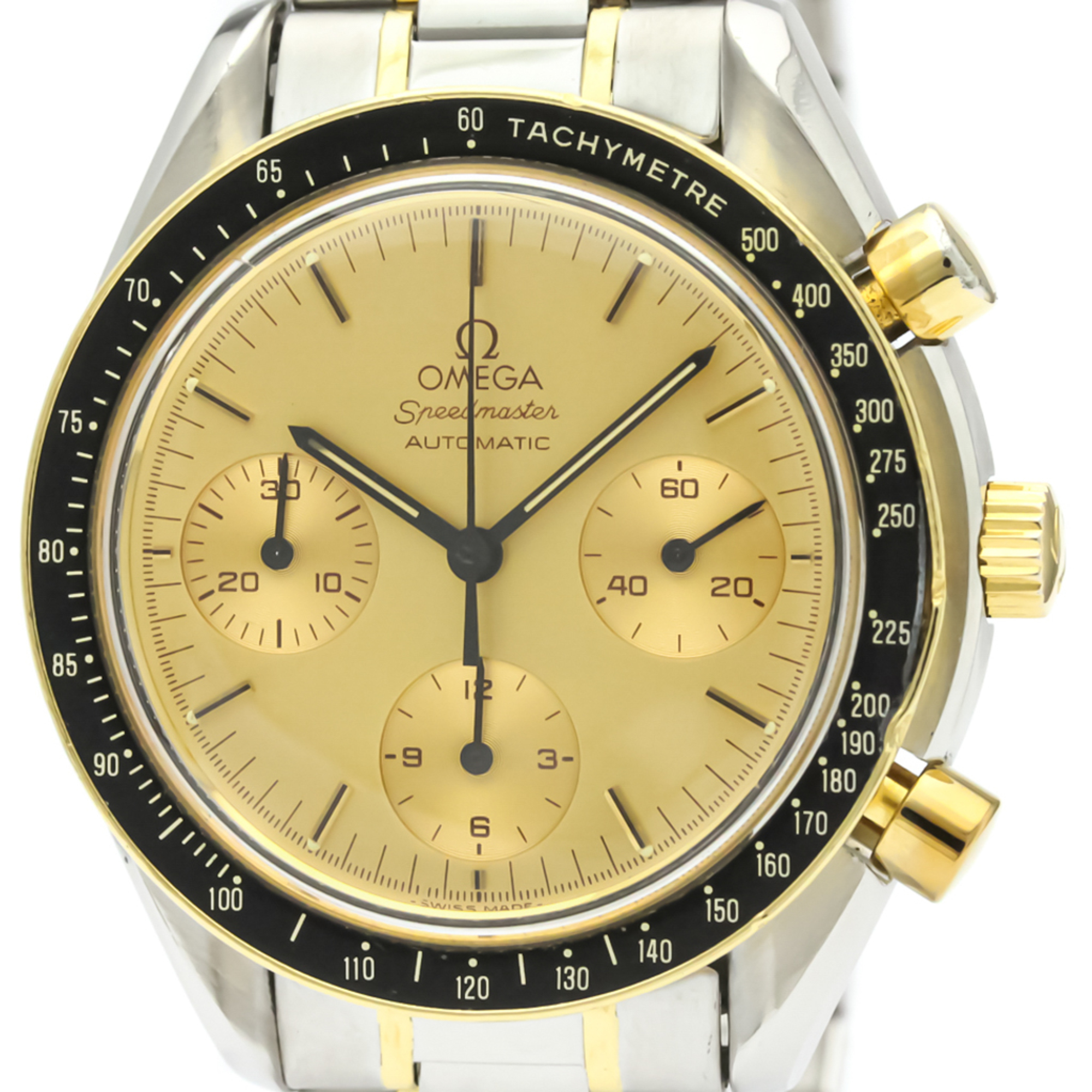 OMEGA Speedmaster Automatic 18K Gold Steel Mens Watch 3310.10