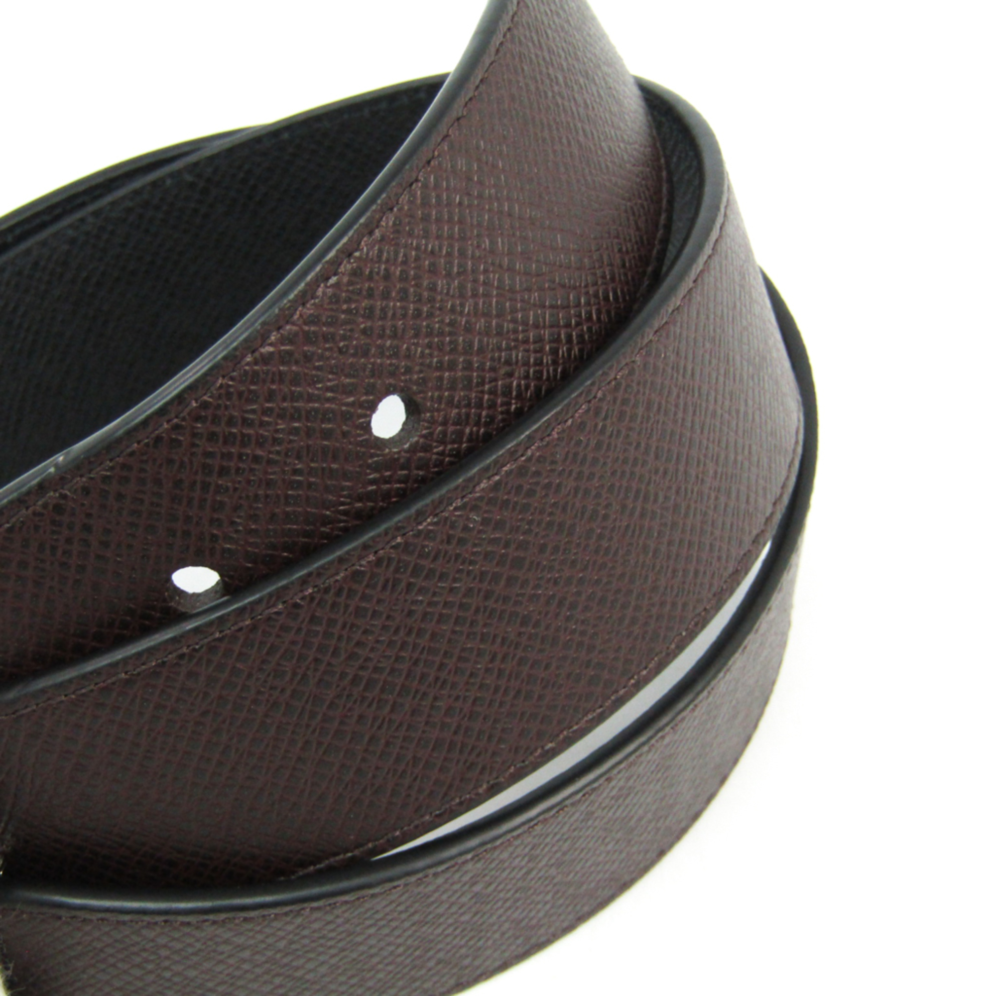 Louis Vuitton Taiga Lv-initiales M6898 Men's Leather Belt Dark Brown 90