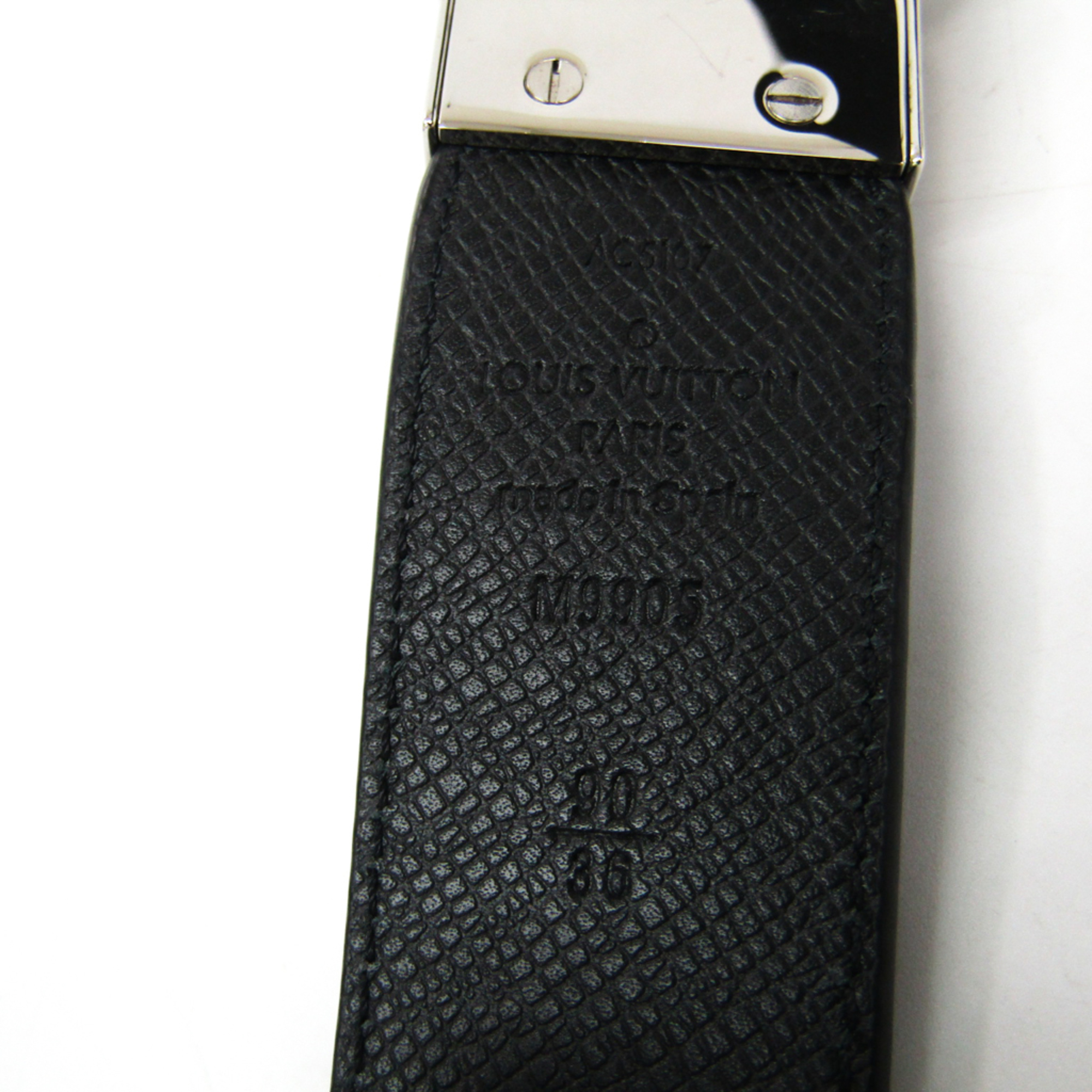 Louis Vuitton Taiga Lv-initiales M6898 Men's Leather Belt Dark Brown 90
