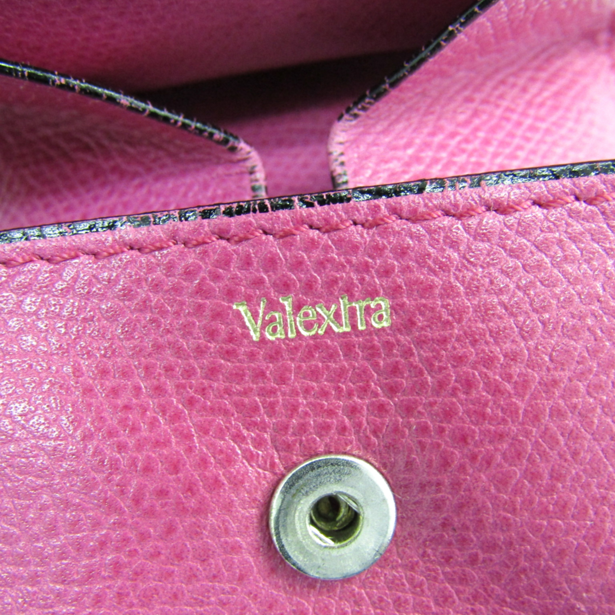 Valextra V0L90 Unisex Leather Coin Purse/coin Case Magenta