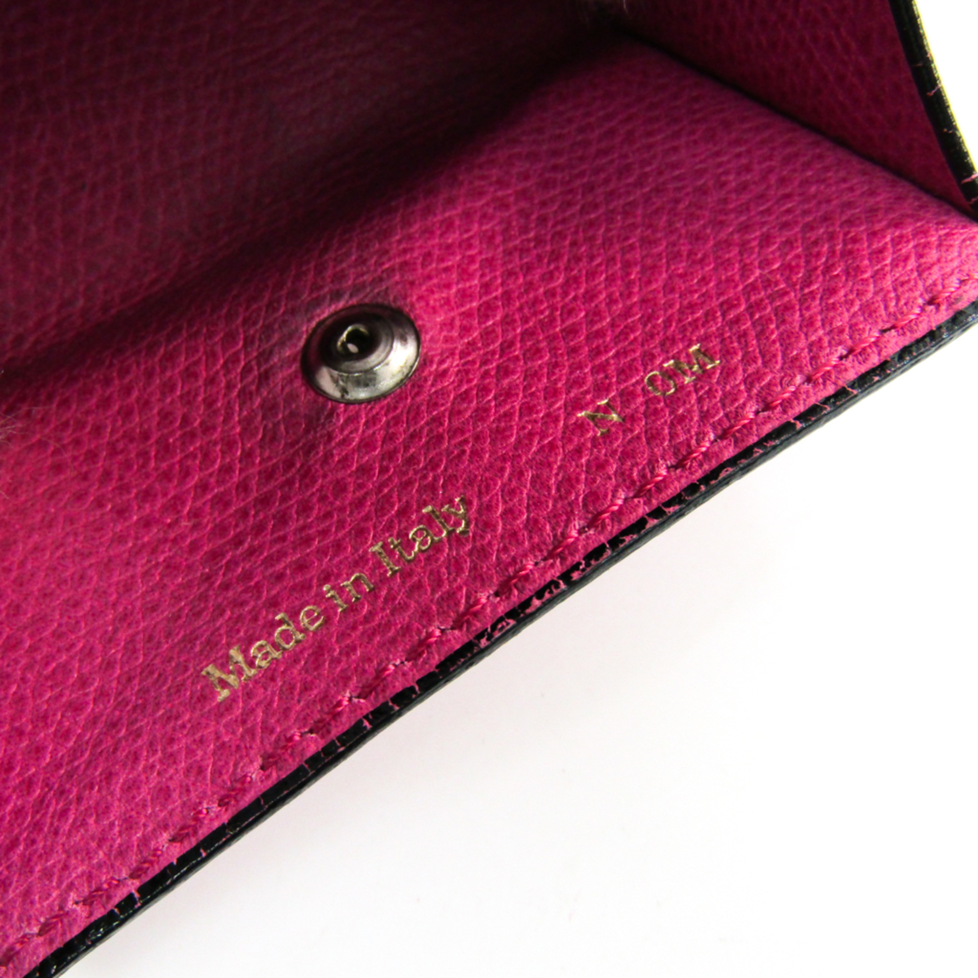 Valextra V0L90 Unisex Leather Coin Purse/coin Case Magenta