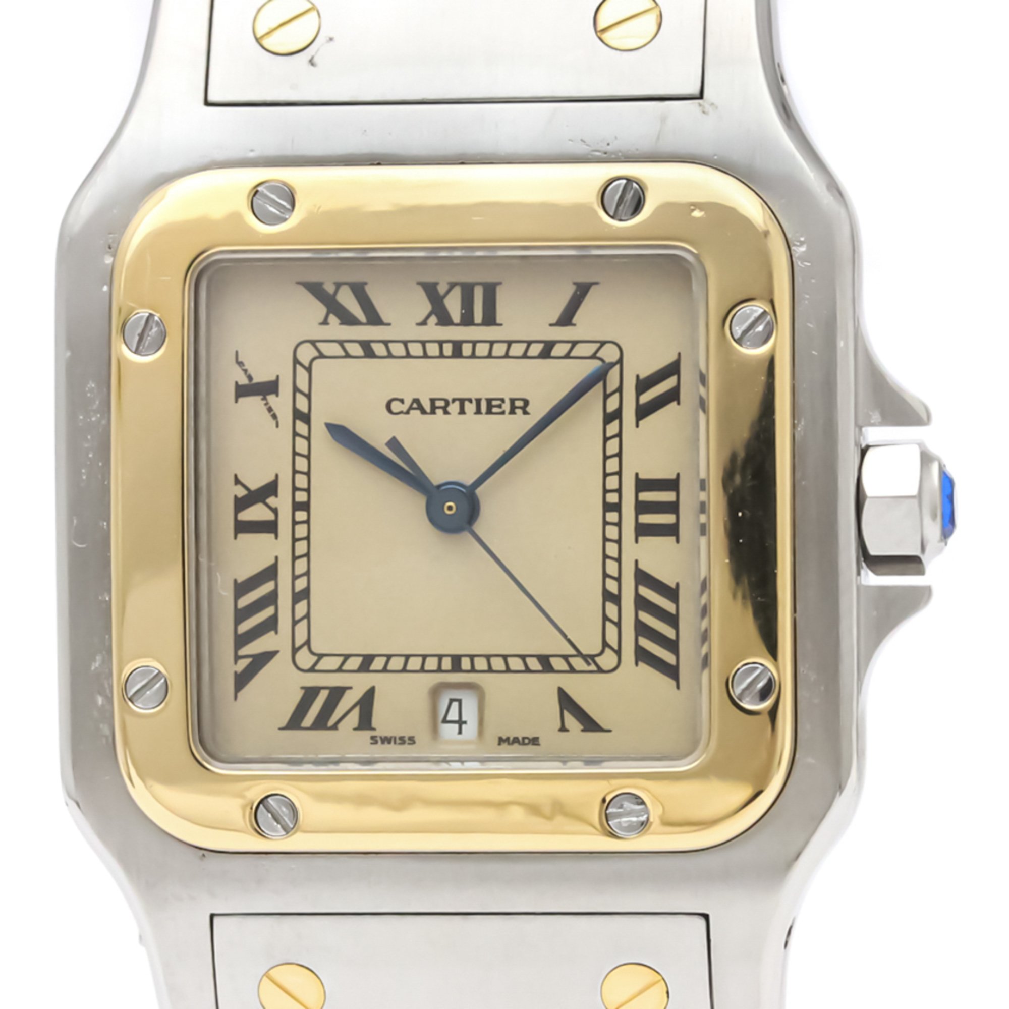 Cartier Santos Galbee Quartz Stainless Steel,Yellow Gold (18K) Men's Dress Watch 187901