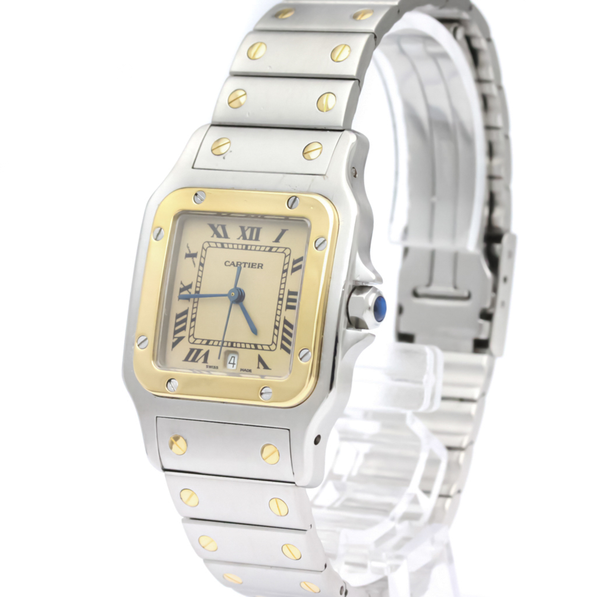 Cartier Santos Galbee Quartz Stainless Steel,Yellow Gold (18K) Men's Dress Watch 187901