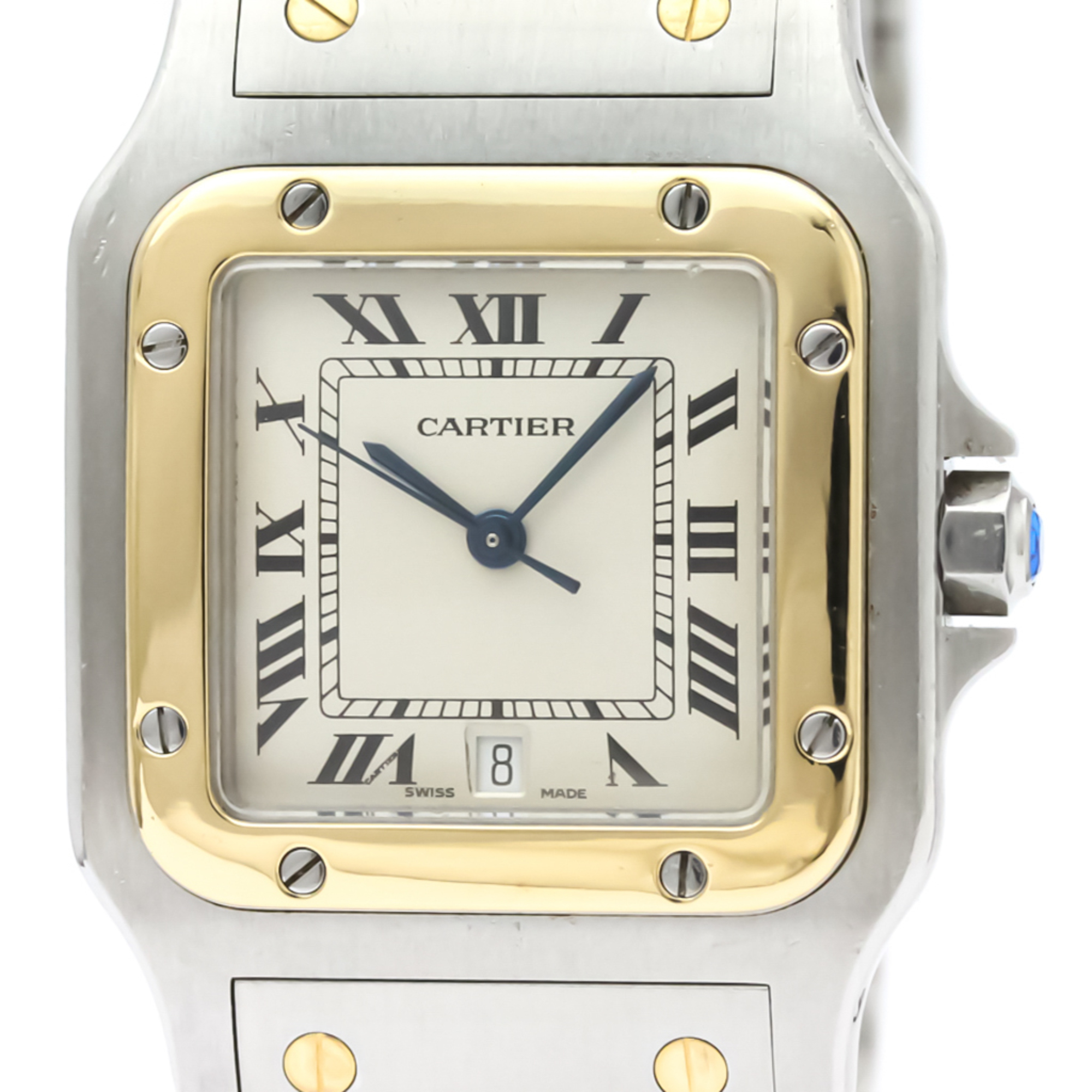 Cartier Santos Galbee Quartz Stainless Steel,Yellow Gold (18K) Men's Dress Watch 187901