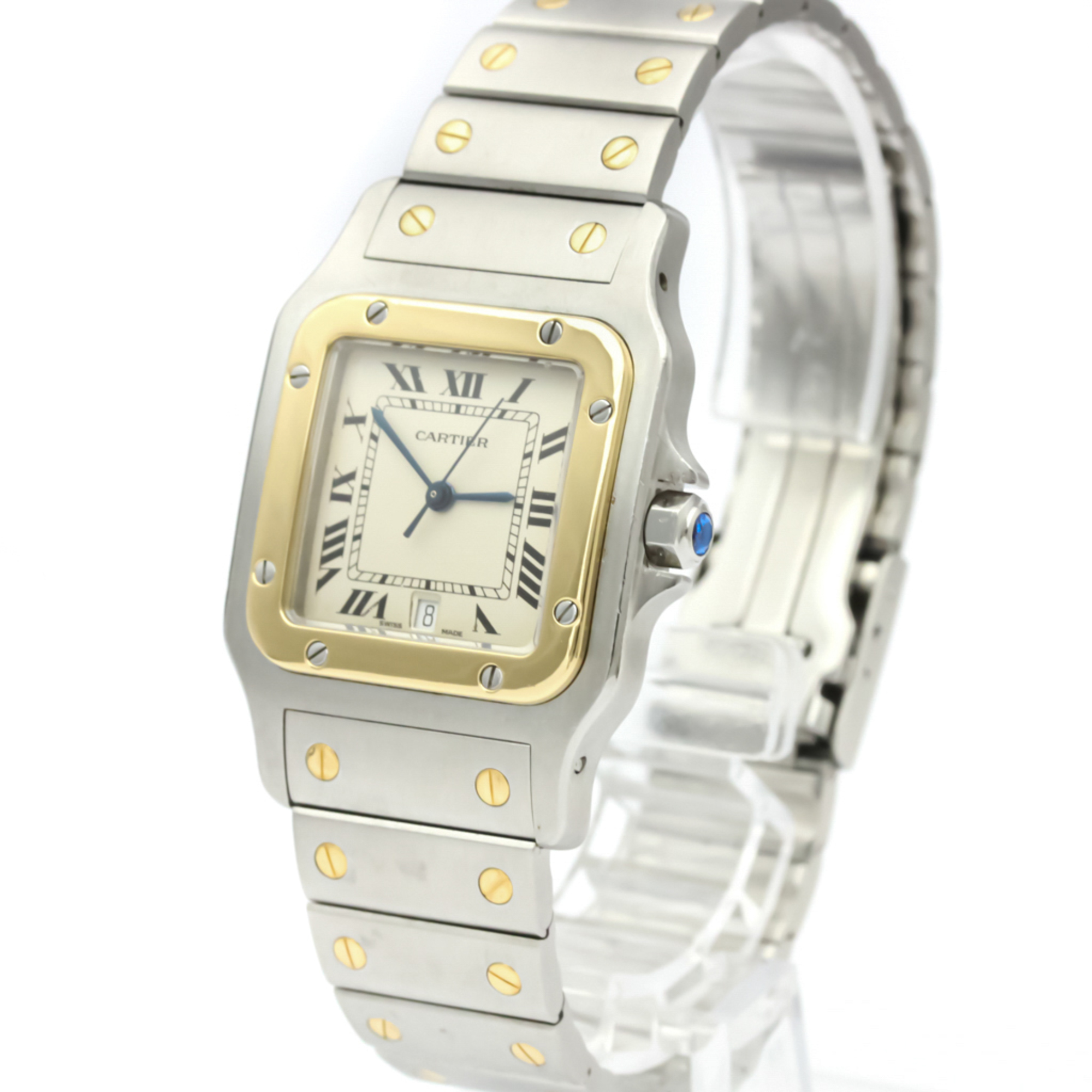 Cartier Santos Galbee Quartz Stainless Steel,Yellow Gold (18K) Men's Dress Watch 187901