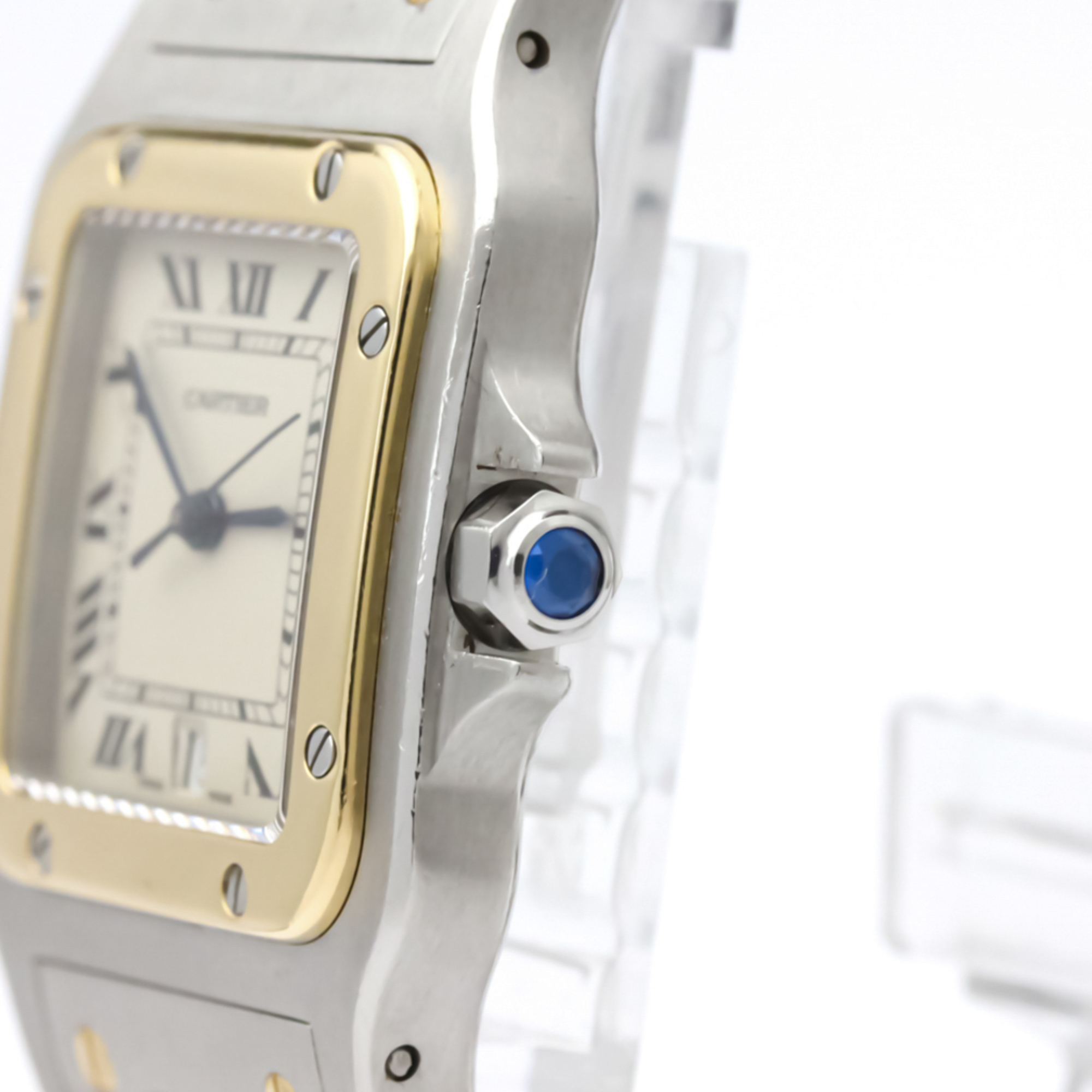 Cartier Santos Galbee Quartz Stainless Steel,Yellow Gold (18K) Men's Dress Watch 187901