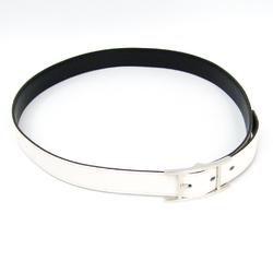 Hermes Unisex Leather Belt Black,White 90