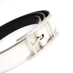 Hermes Unisex Leather Belt Black,White 90