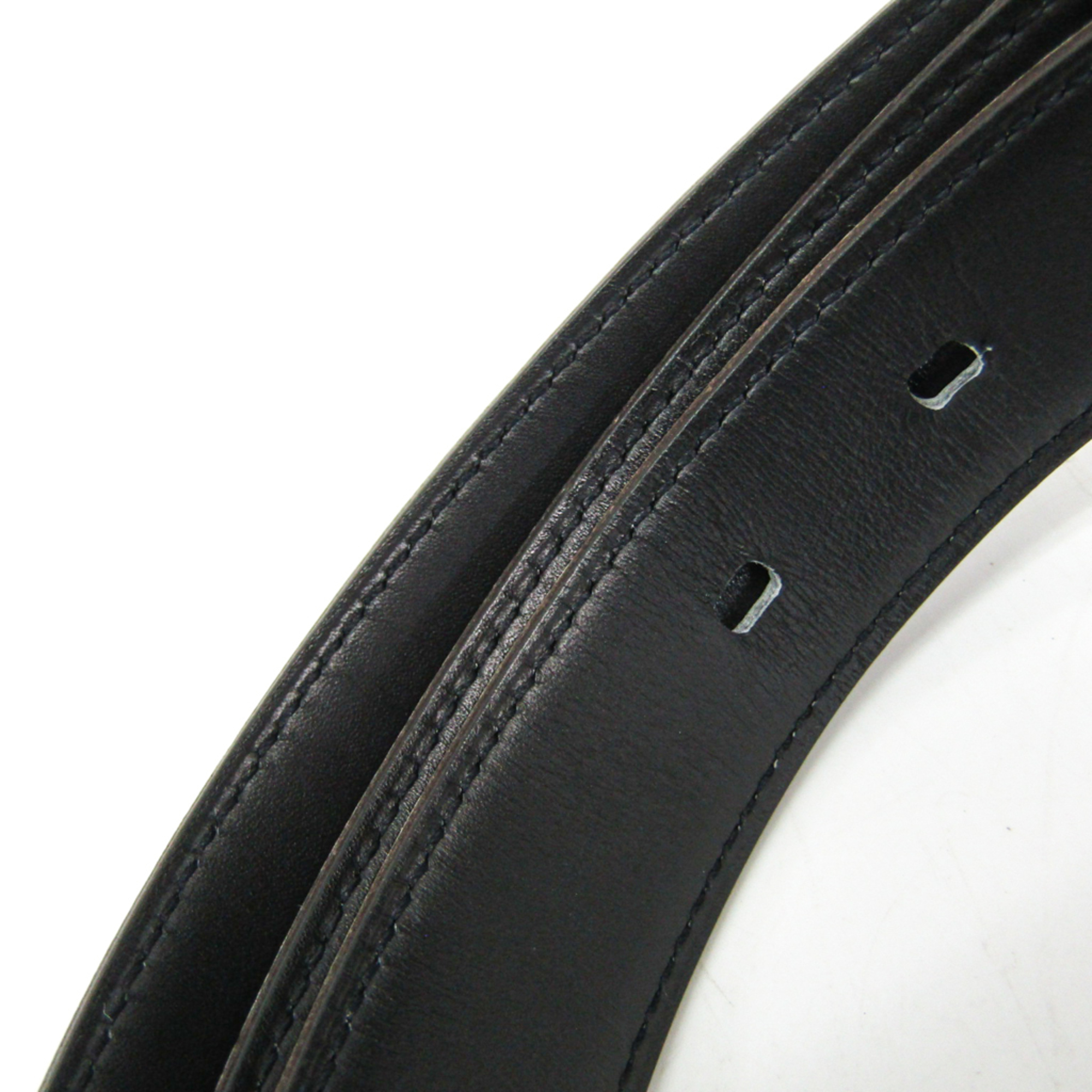 Hermes Unisex Leather Belt Black,White 90