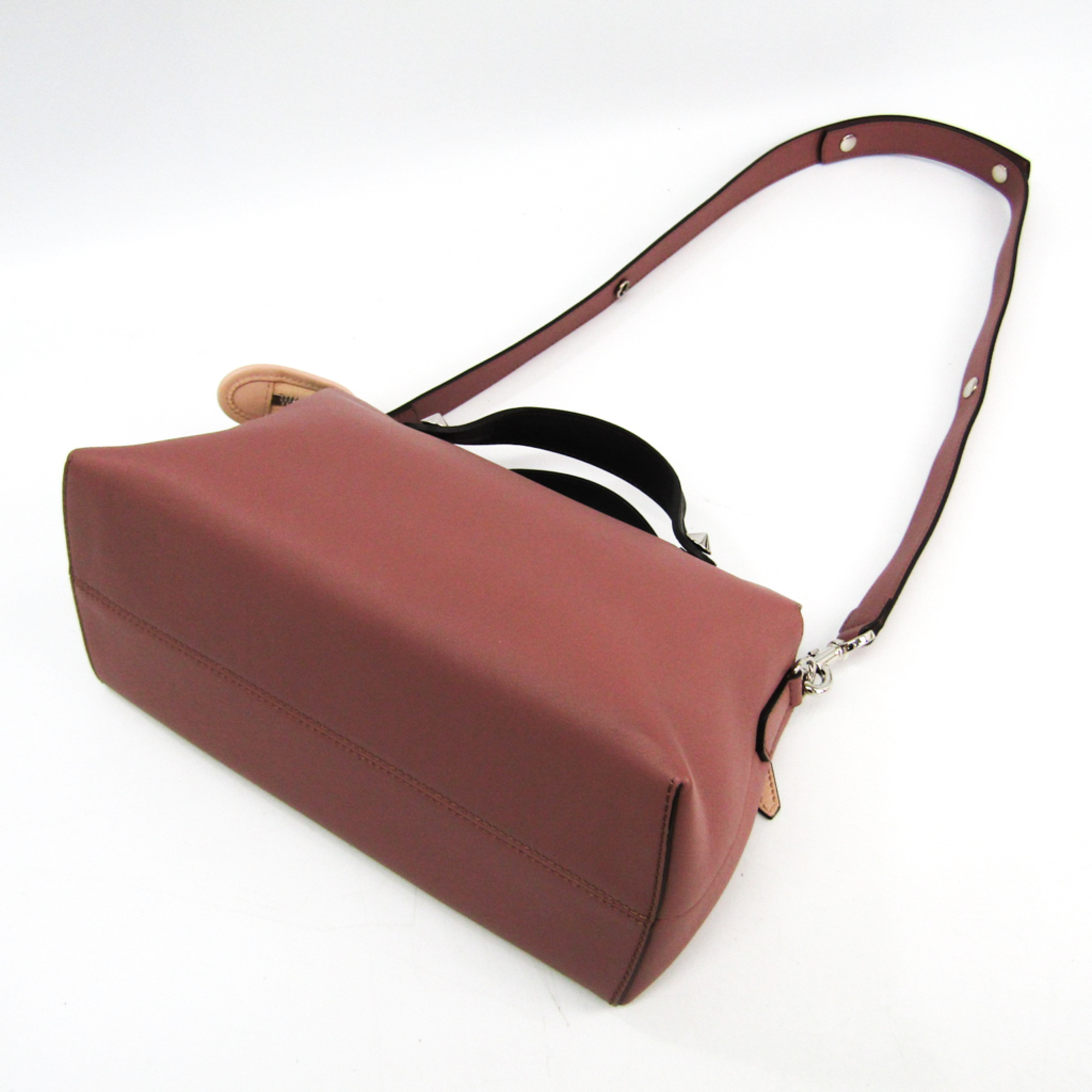 Fendi By The Way 8BL124 Women's Leather Handbag Rose Pink,Dark Brown