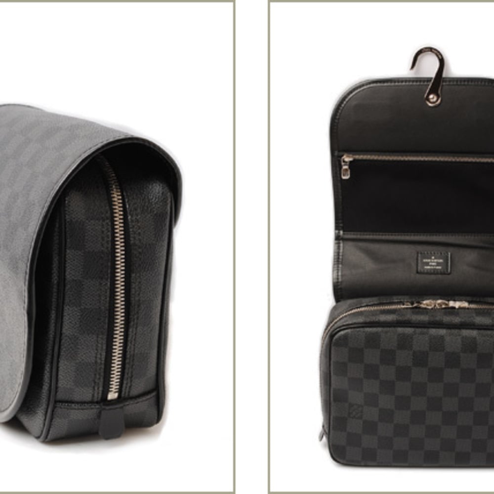 Louis Vuitton travel pouch clutch bag LOUIS VUITTON True suspense double  N41419 Damier Graphite