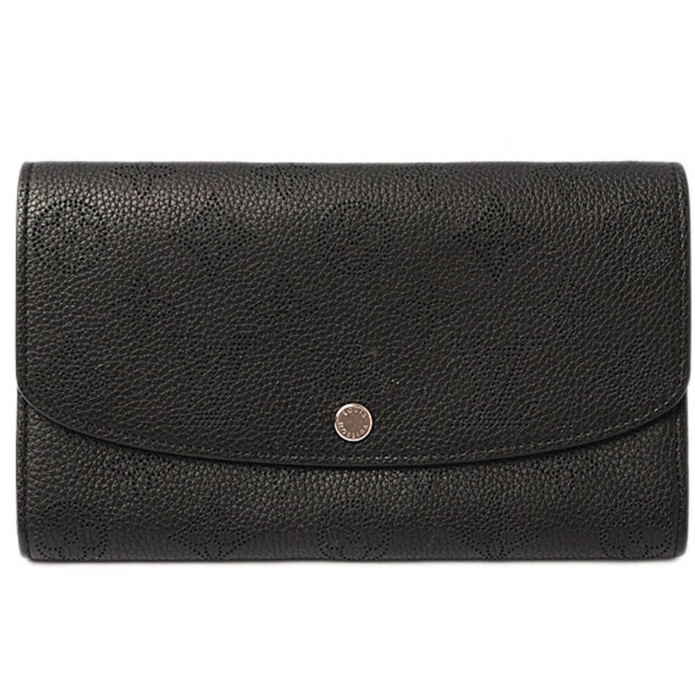 Louis Vuitton Wallet LOUIS VUITTON Long wallet Iris Wallet Monogram Mahina  Noir M60143