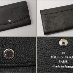 Louis Vuitton Wallet LOUIS VUITTON Long wallet Iris Wallet Monogram Mahina  Noir M60143