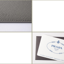 Prada card case folding wallet PRADA 1MC004 SAFFIANO GRECHE embossed leather MARMO ASTRAL gray blue