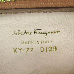Salvatore Ferragamo Vara KY-22 B480 Women's  Embossed Calf Leather Coin Purse/coin Case Light Pink