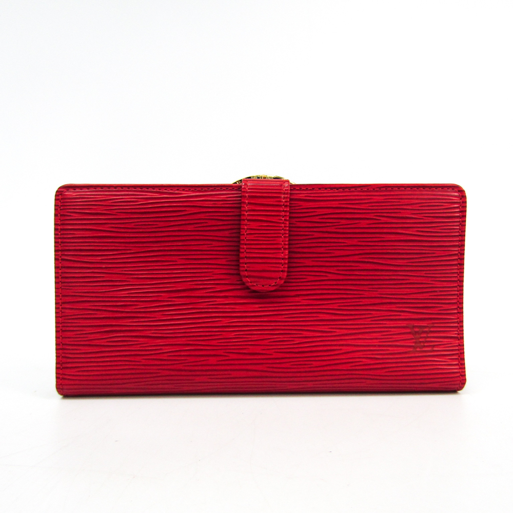 red epi leather wallet