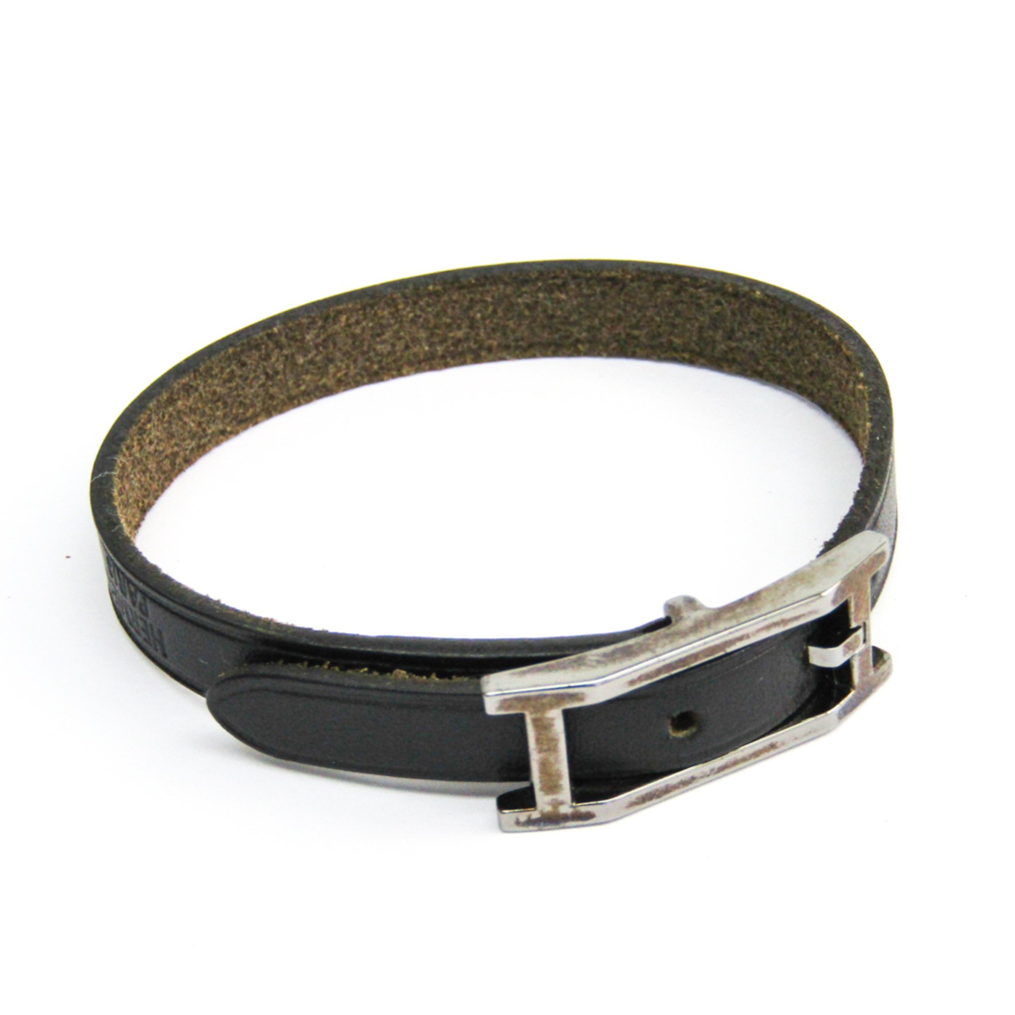 Hermes Hapi III Tandem Leather Bracelet Black