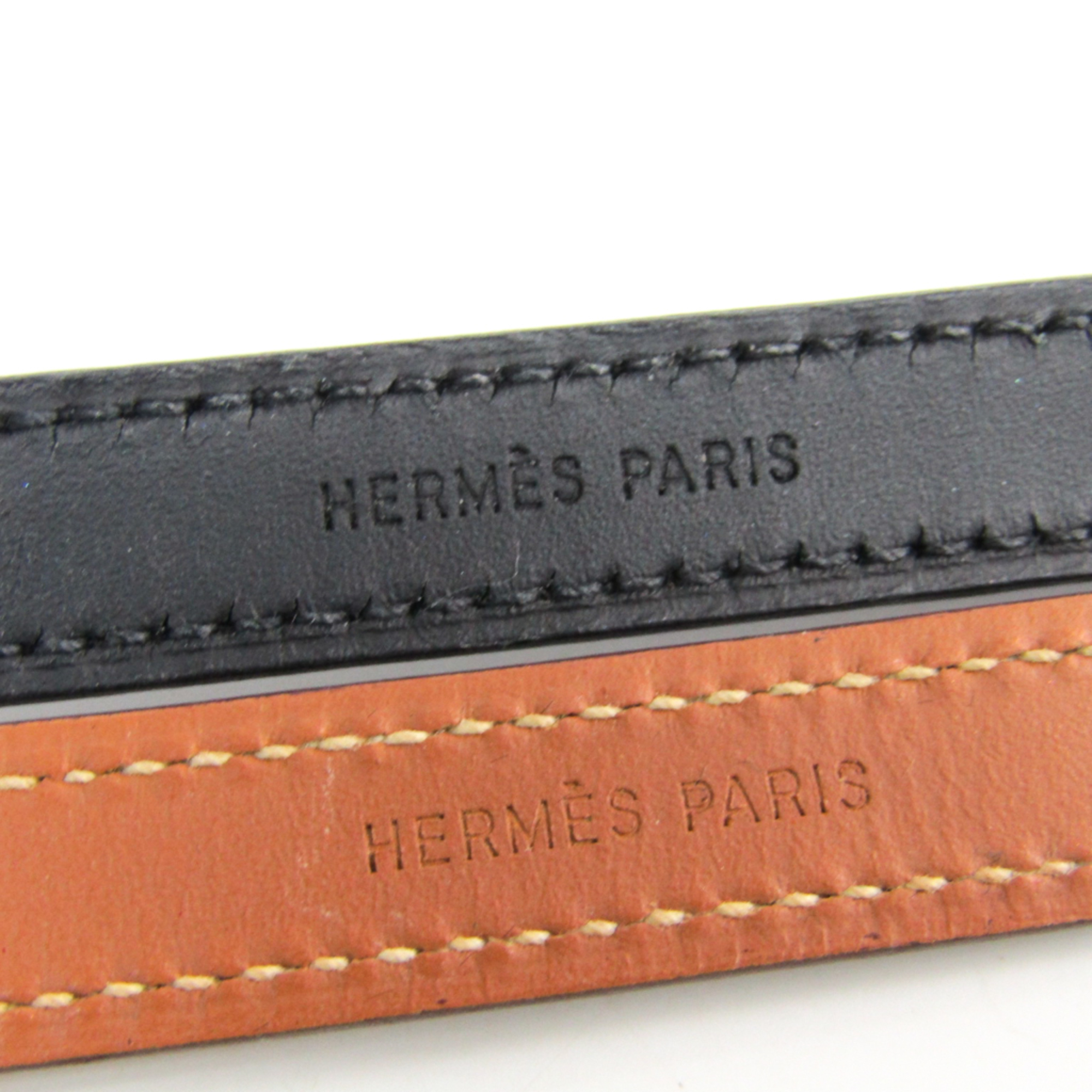 Hermes Sellier Looping Bracelet Black,Natural