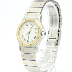 Cartier Santos Octagon Quartz Stainless Steel,Yellow Gold (18K) Women's Dress Watch 187902