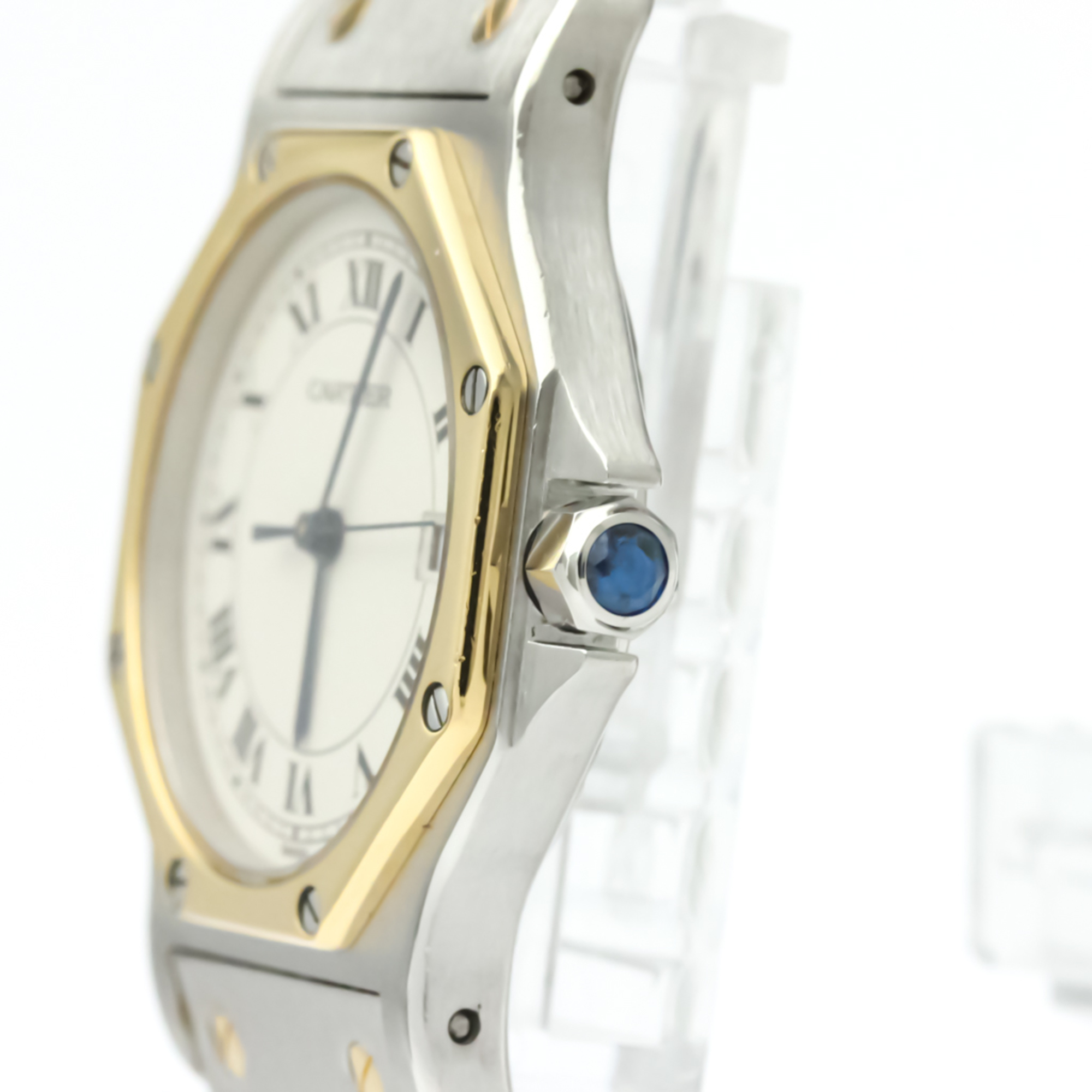 Cartier Santos Octagon Quartz Stainless Steel,Yellow Gold (18K) Women's Dress Watch 187902