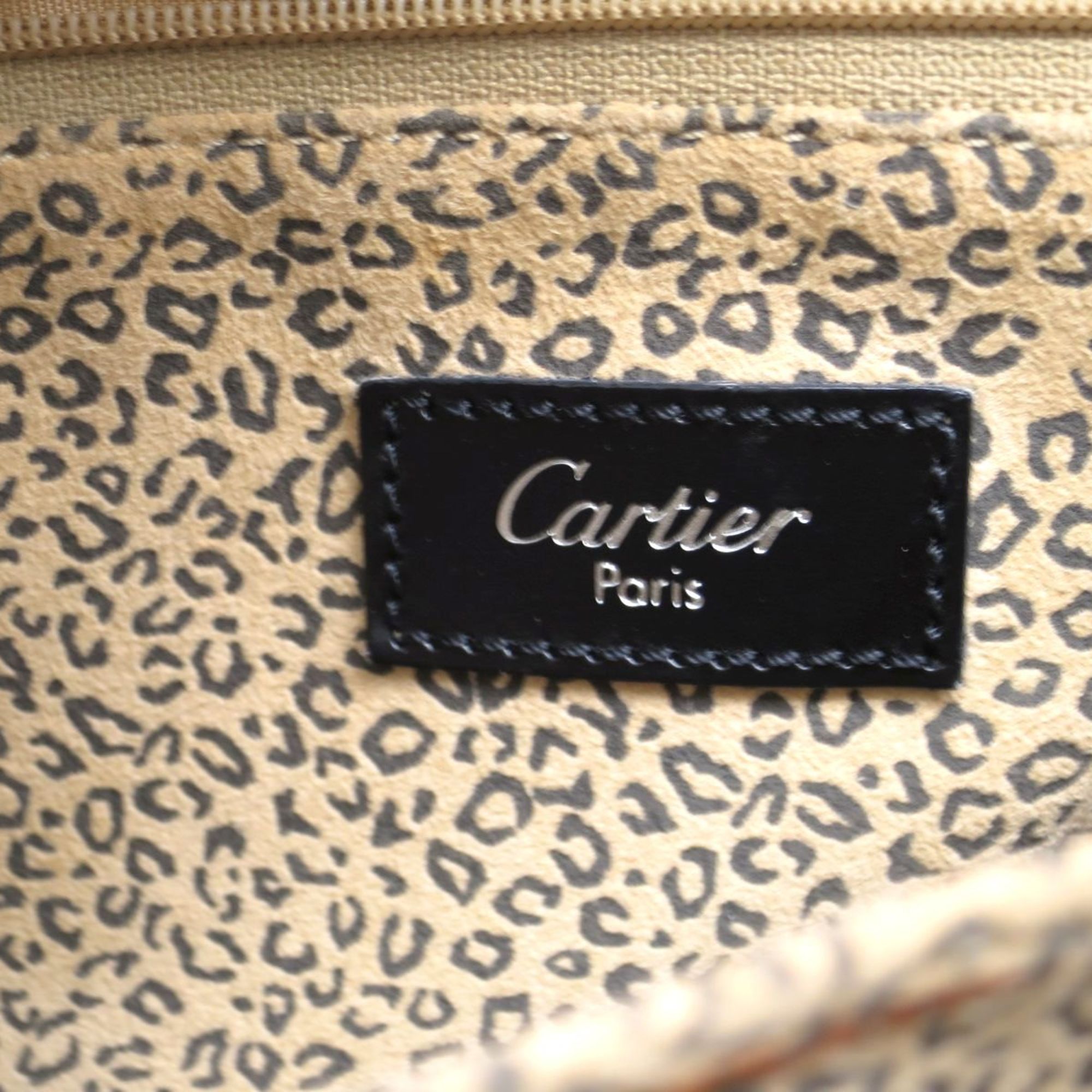 Cartier Tote Bag Panthere Calf Leather Black/Silver