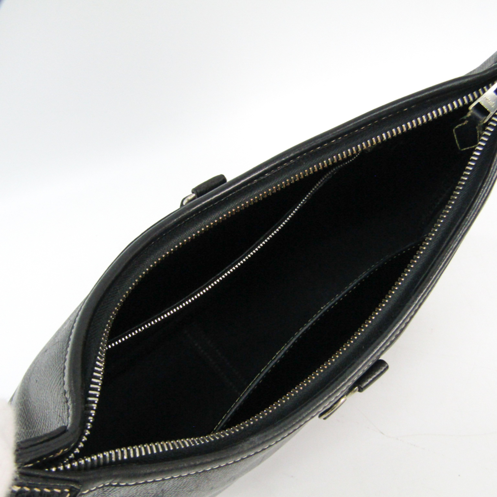 Hermes Trim 31 Women's Courchevel Leather Shoulder Bag Black