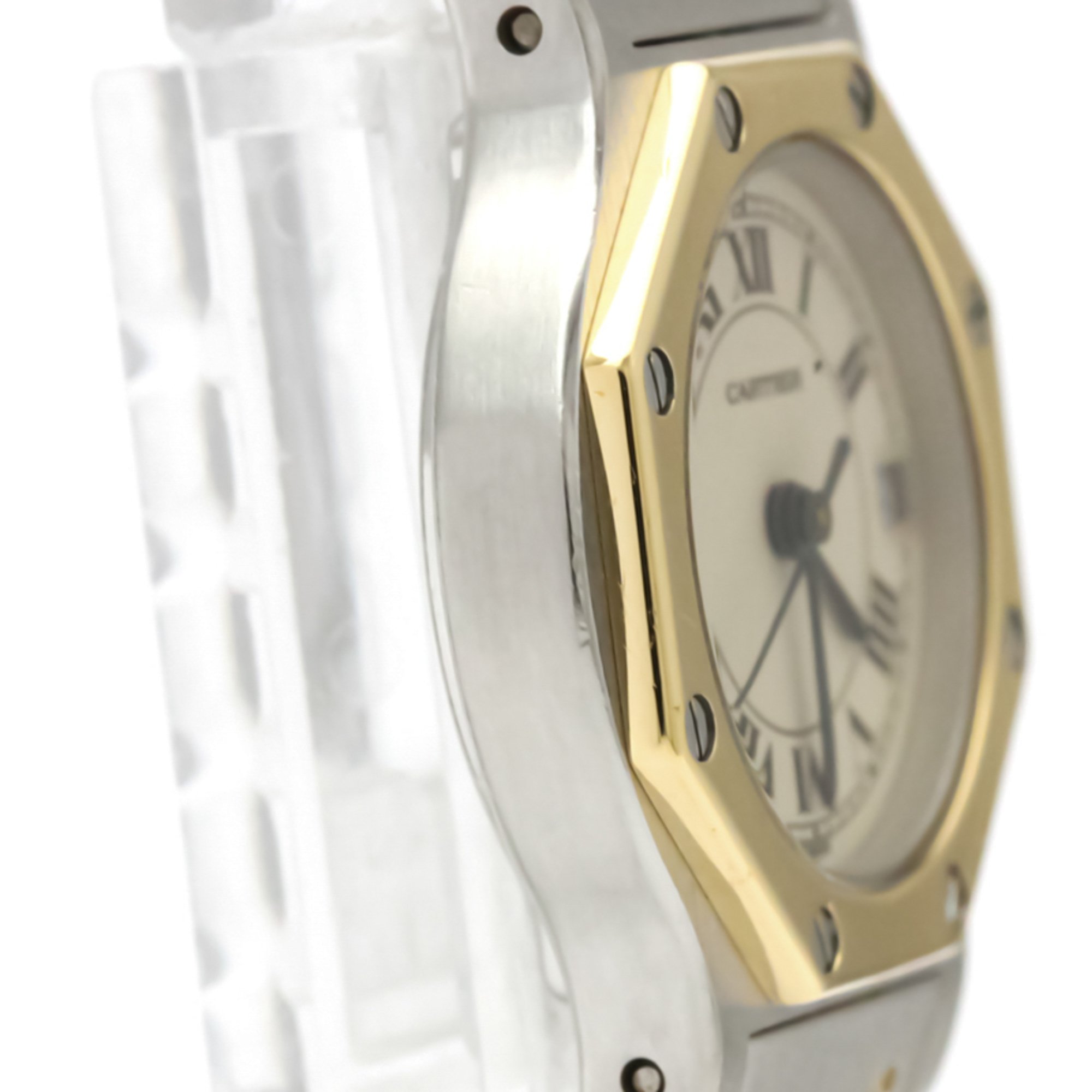 Cartier Santos Octagon Quartz Stainless Steel,Yellow Gold (18K) Women's Dress Watch 187903