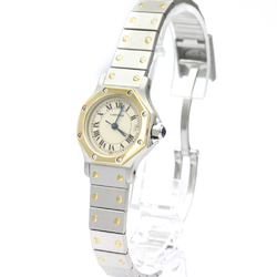 Cartier Santos Octagon Quartz Stainless Steel,Yellow Gold (18K) Women's Dress Watch 187903