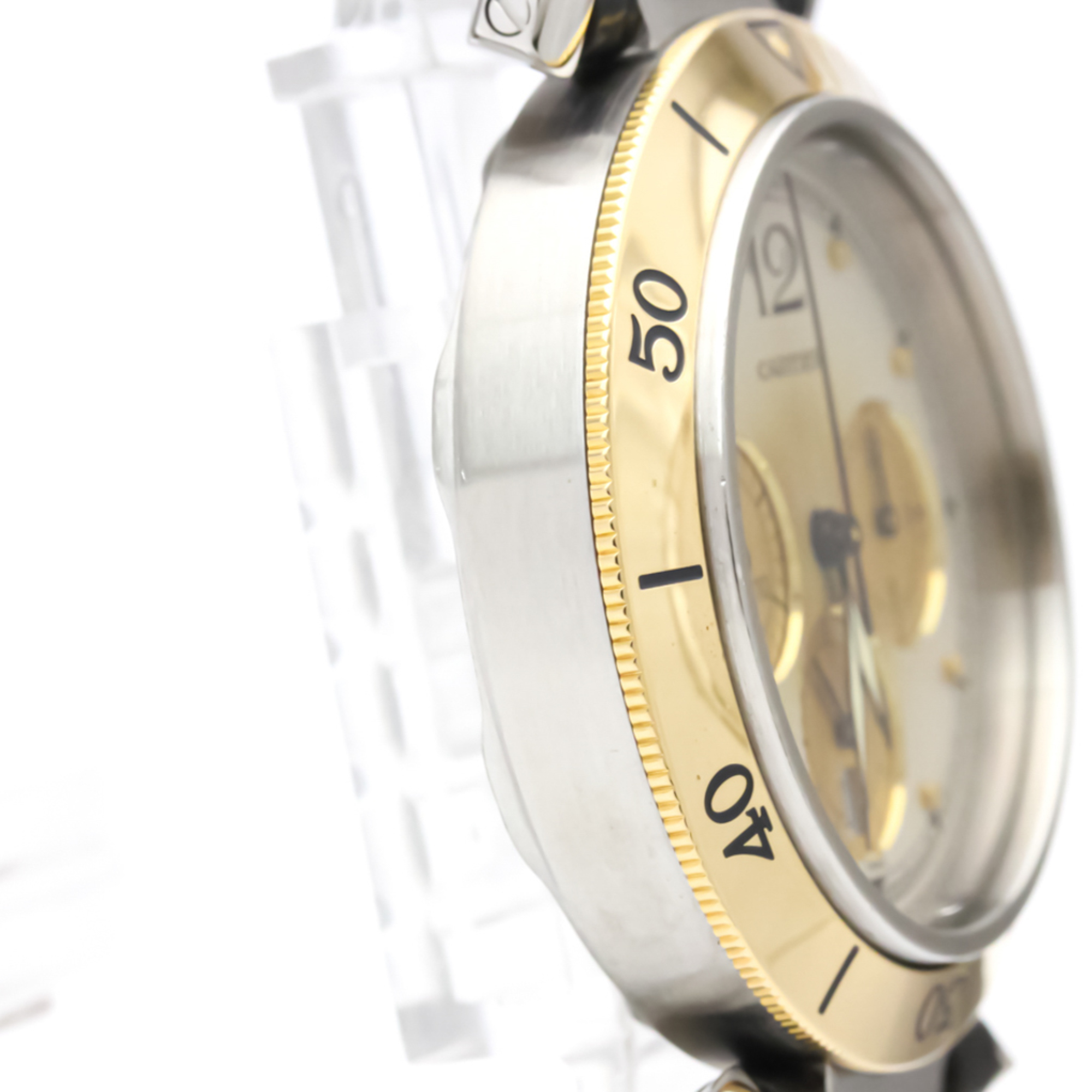Cartier Pasha 38 Quartz Stainless Steel,Yellow Gold (18K) Men's Dress Watch W3101155