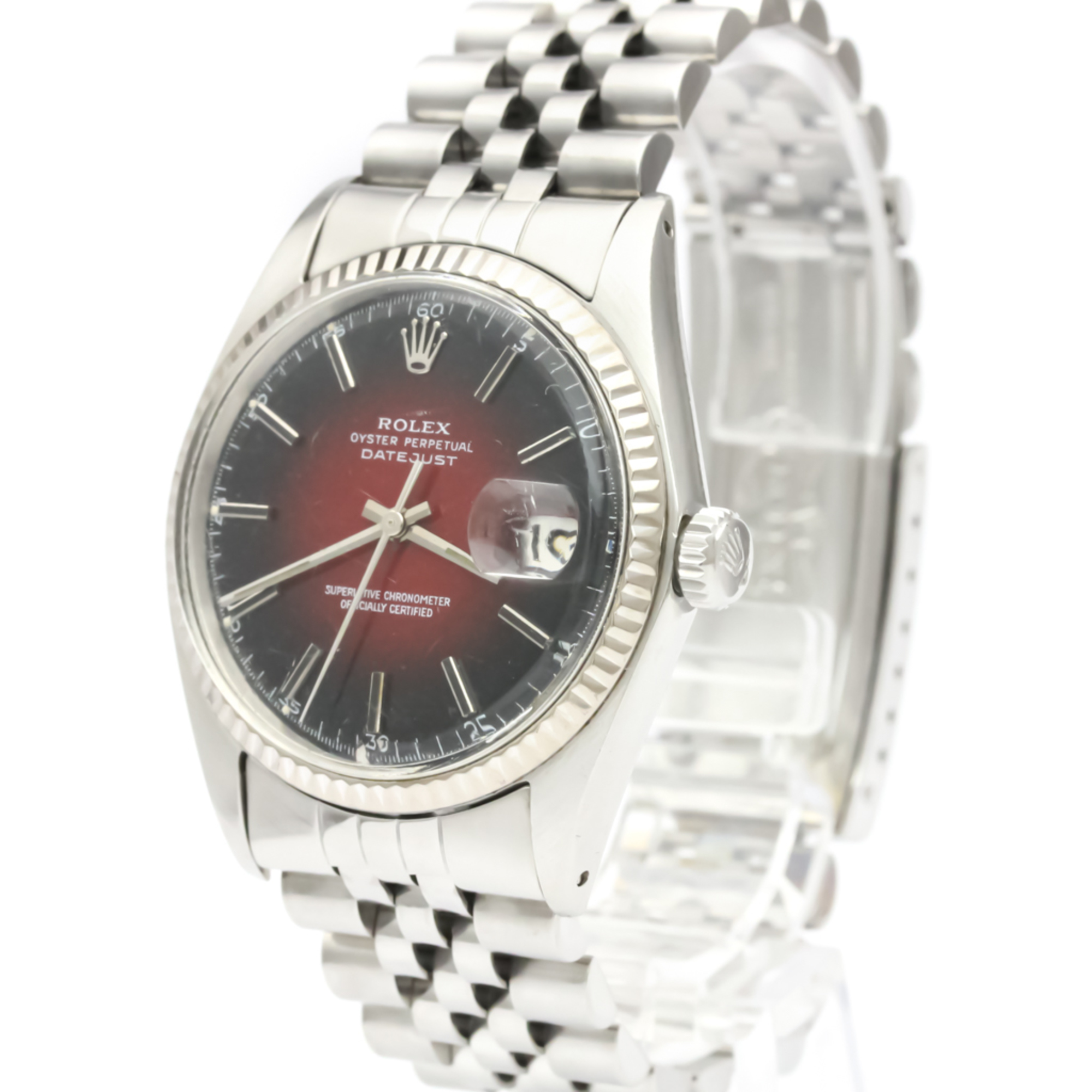 ROLEX Datejust 1601 White Gold Steel Automatic Mens Watch