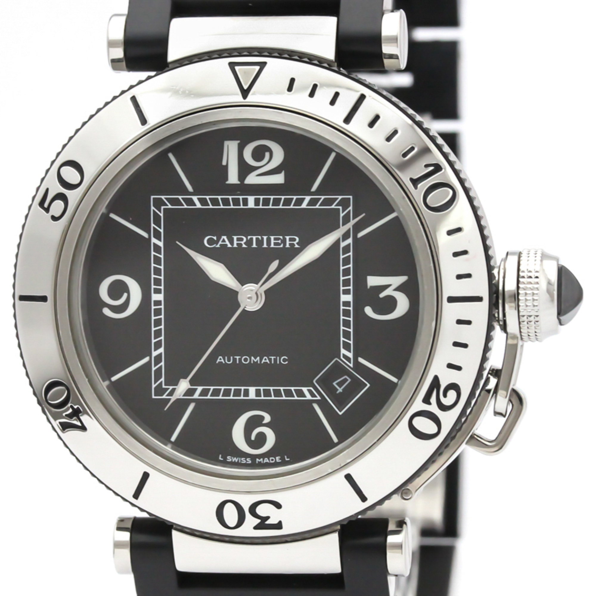 CARTIER Pasha Seatimer Steel Automatic Mens Watch W31077U2