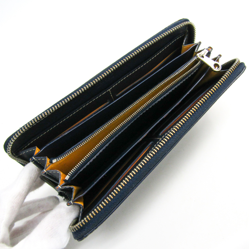Authenticated Used Goyard Matignon Unisex Leather Long Wallet (bi-fold)  Yellow 