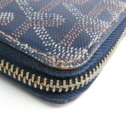 Goyard Matignon Leather,Canvas Long Wallet (bi-fold) Navy