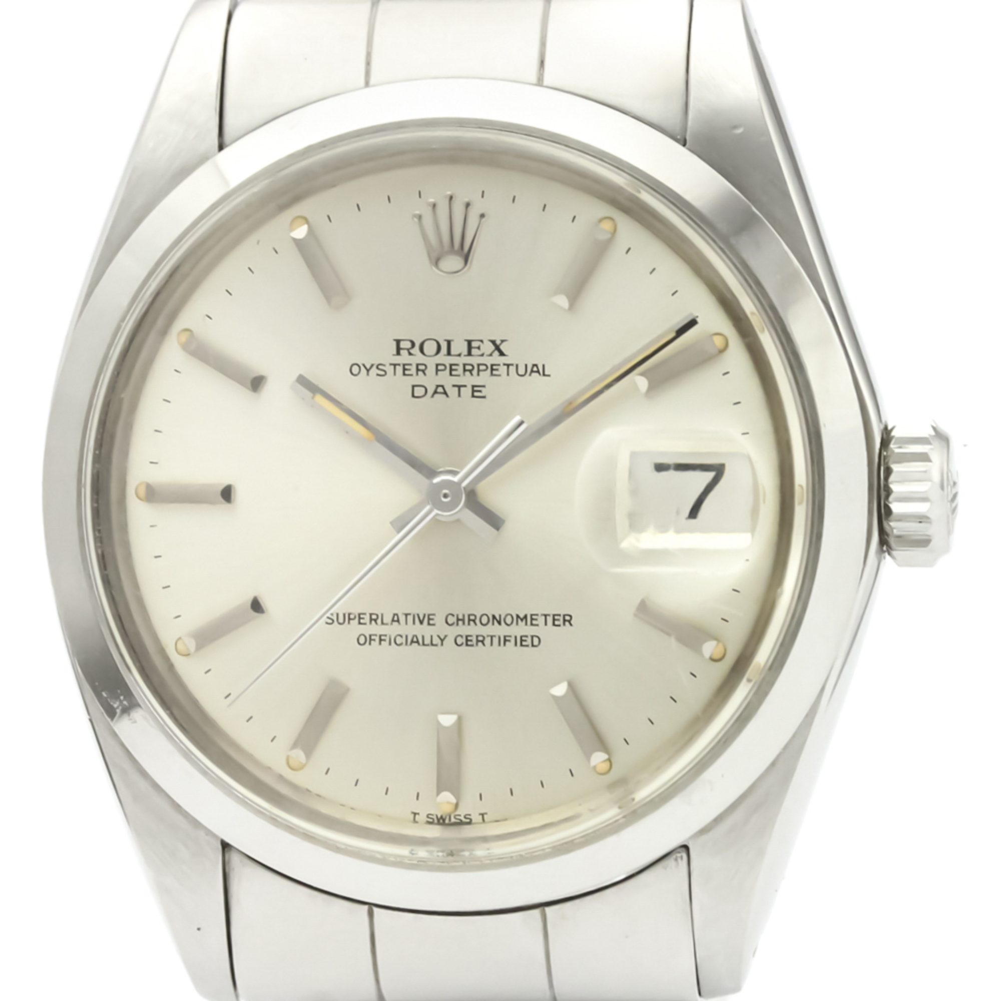 ROLEX Oyster Perpetual Date 1500 Steel Automatic Mens Watch