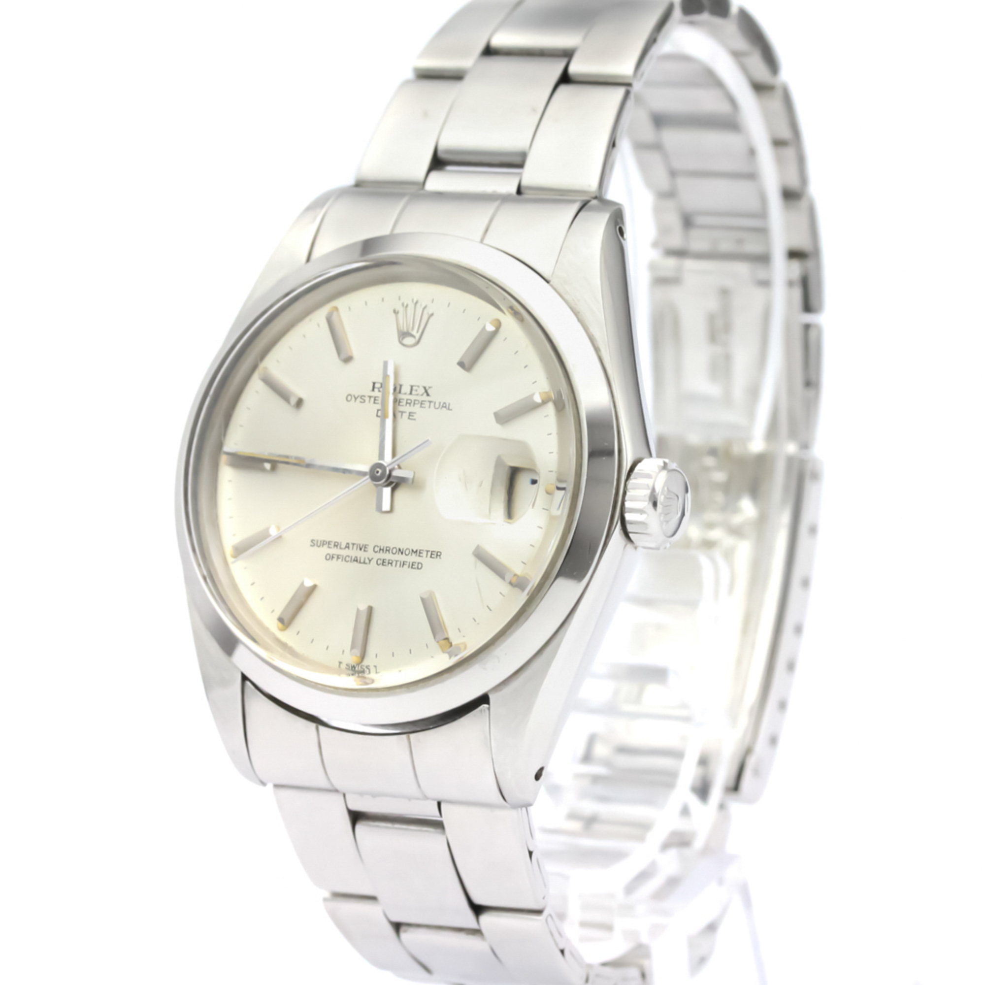 ROLEX Oyster Perpetual Date 1500 Steel Automatic Mens Watch