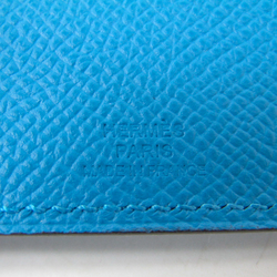 Hermes Tarmac PM Epsom Leather Passport Cover Blue